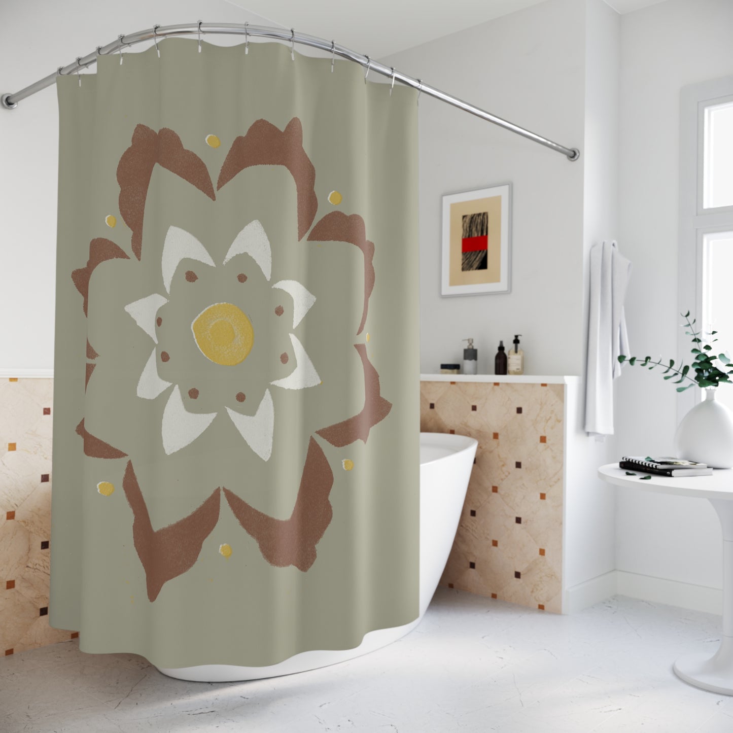 Fantasy Collection, Large Stencil Flower Shower Curtains