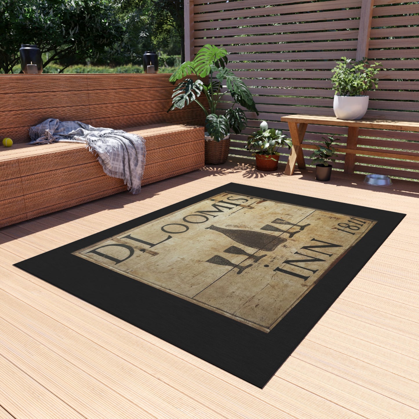 Vintage-Inspired Outdoor Rug for Patios and Decks