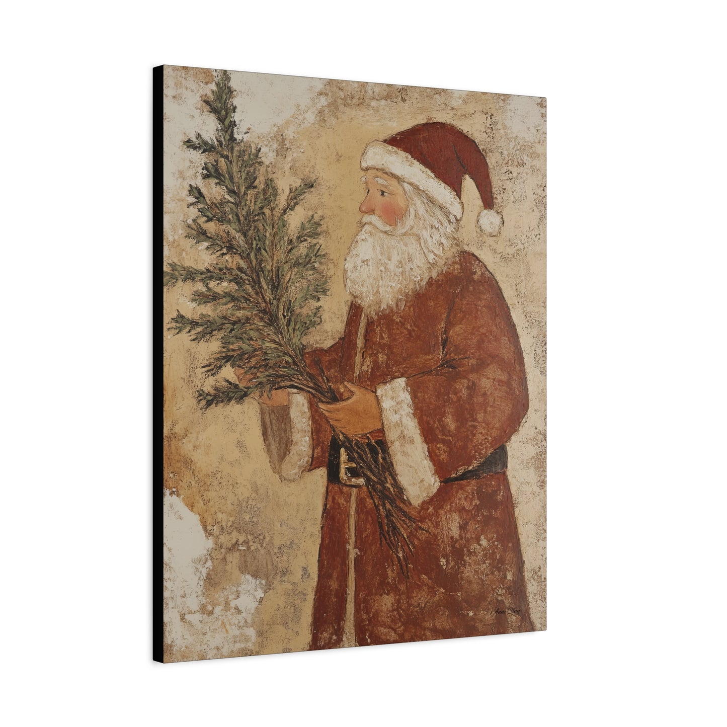 Grunge Classic Santa Matte Canvas, Stretched, 1.25"