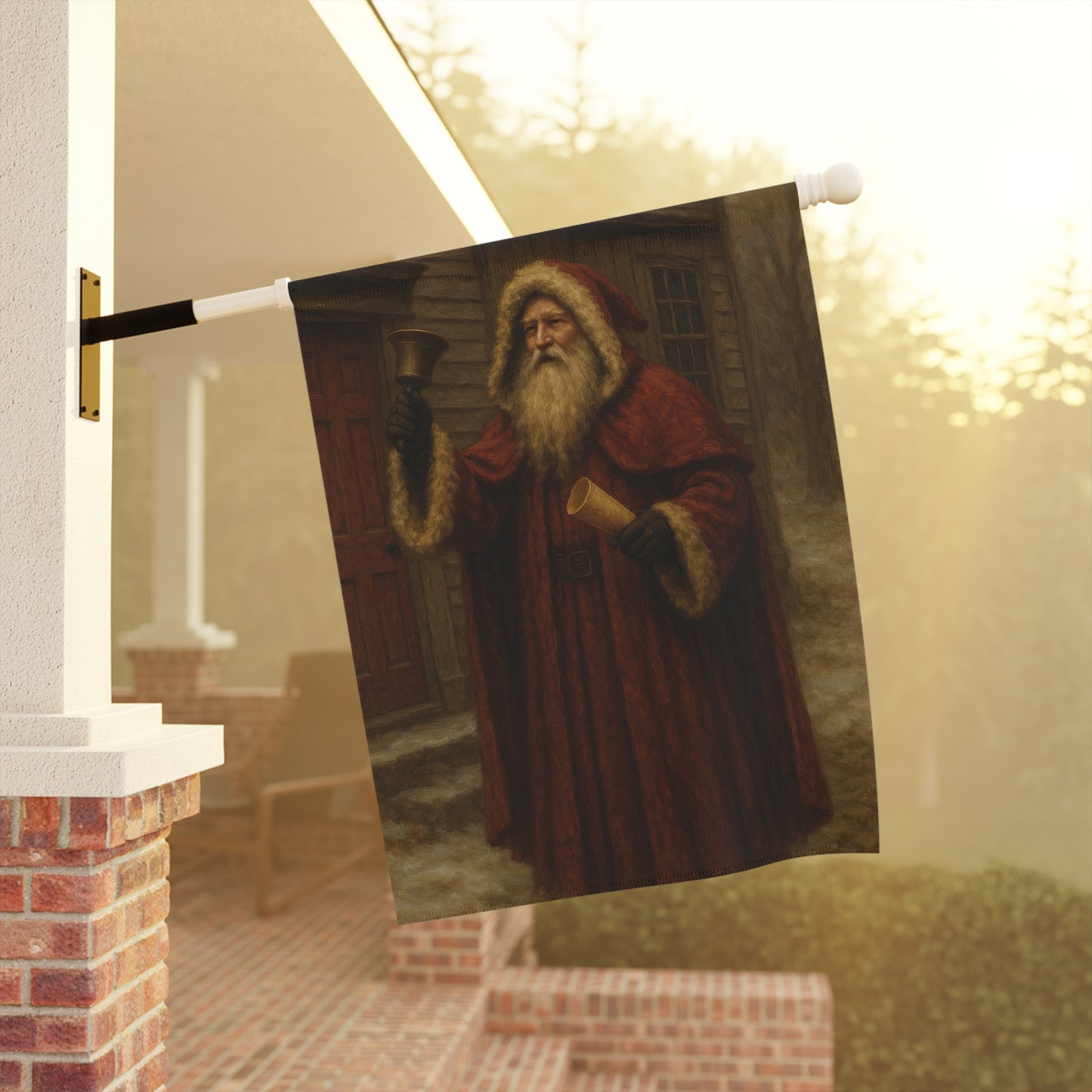 Santa Claus Garden Flag, Christmas Decor, Holiday Banner, Outdoor Decoration, Yard Sign for Winter Celebrations