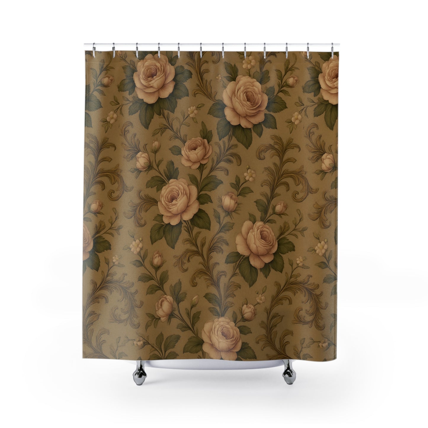 Vintage Floral Shower Curtain, Boho Bathroom Decor, Elegant Home Accent, Gift for Her, Floral Design, Rustic Bathroom Decor