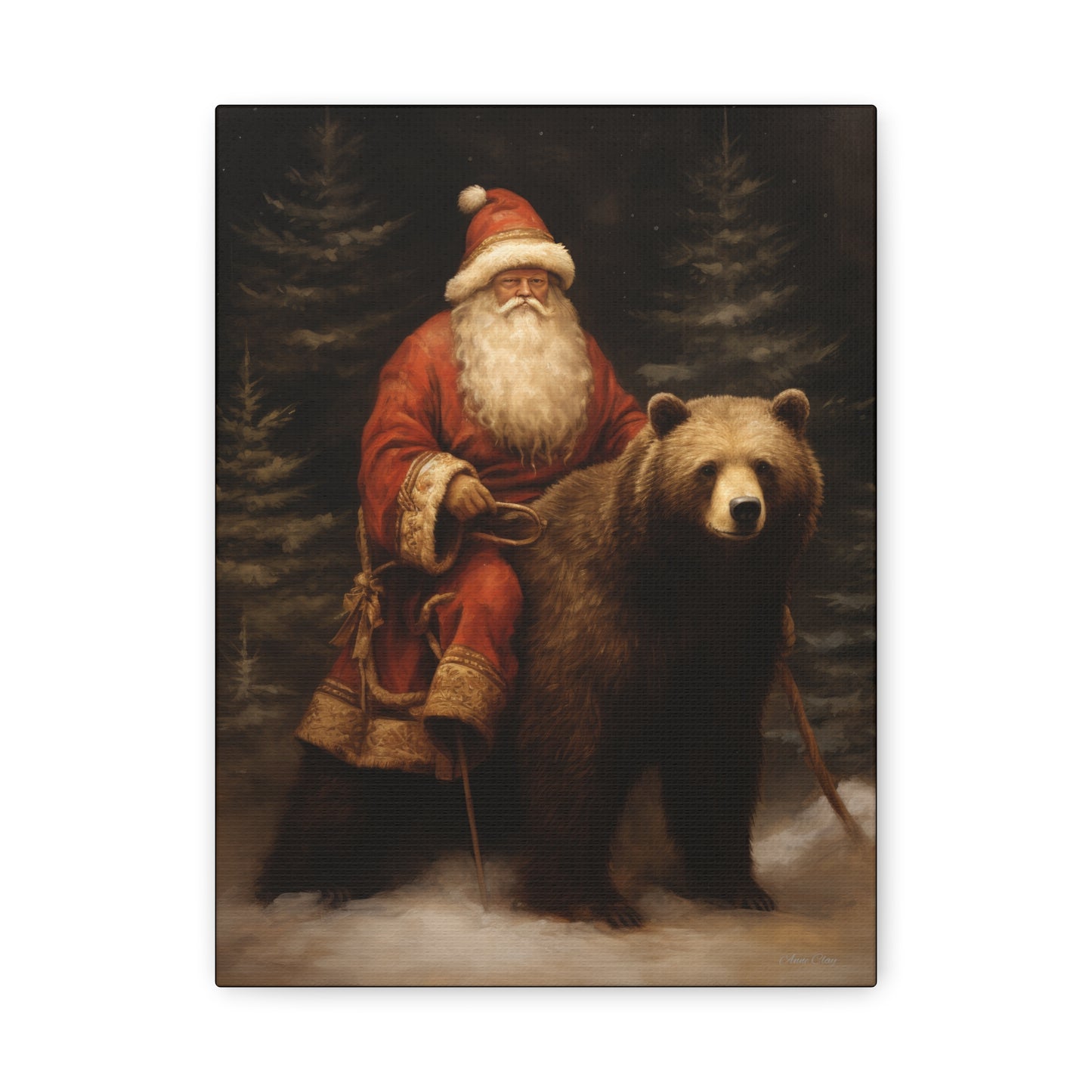 WS Northwoods Santa Matte Canvas, Stretched, 1.25"