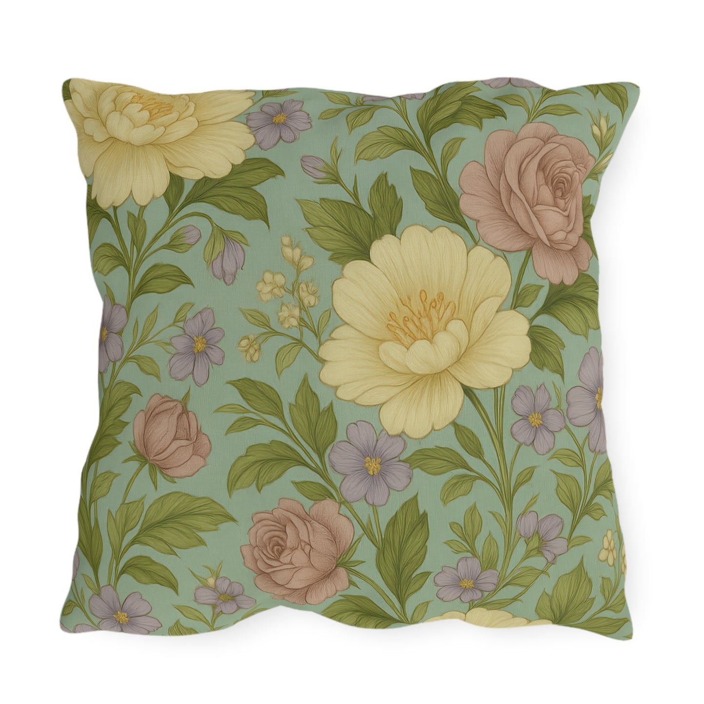 Botanical Outdoor Pillows, Floral Patio Decor, Garden Cushions, Shabby Chic Throw, Summer Home Accents