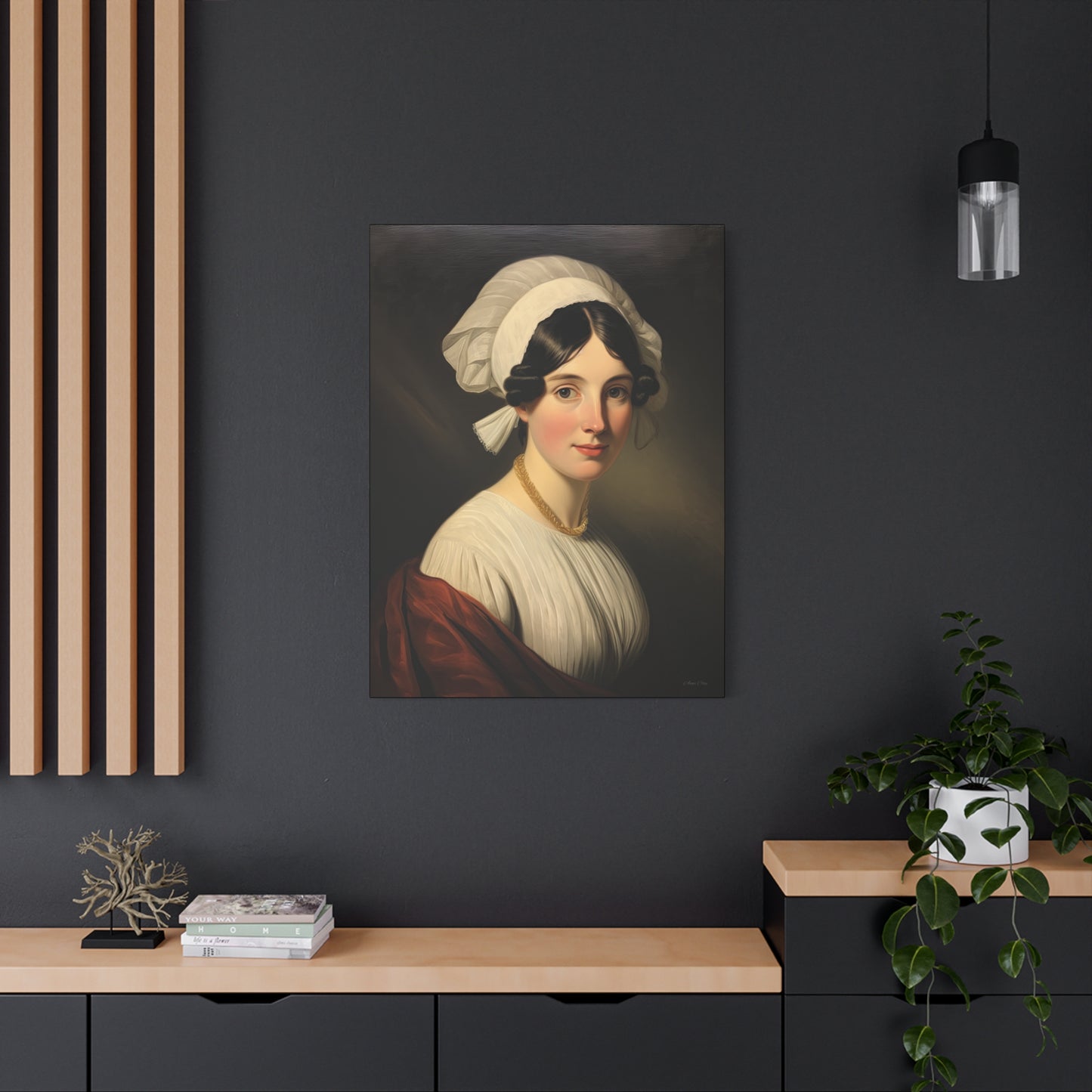 Miss Anne Early American Vintage Portrait Canvas Wall Art - Elegant Home Decor
