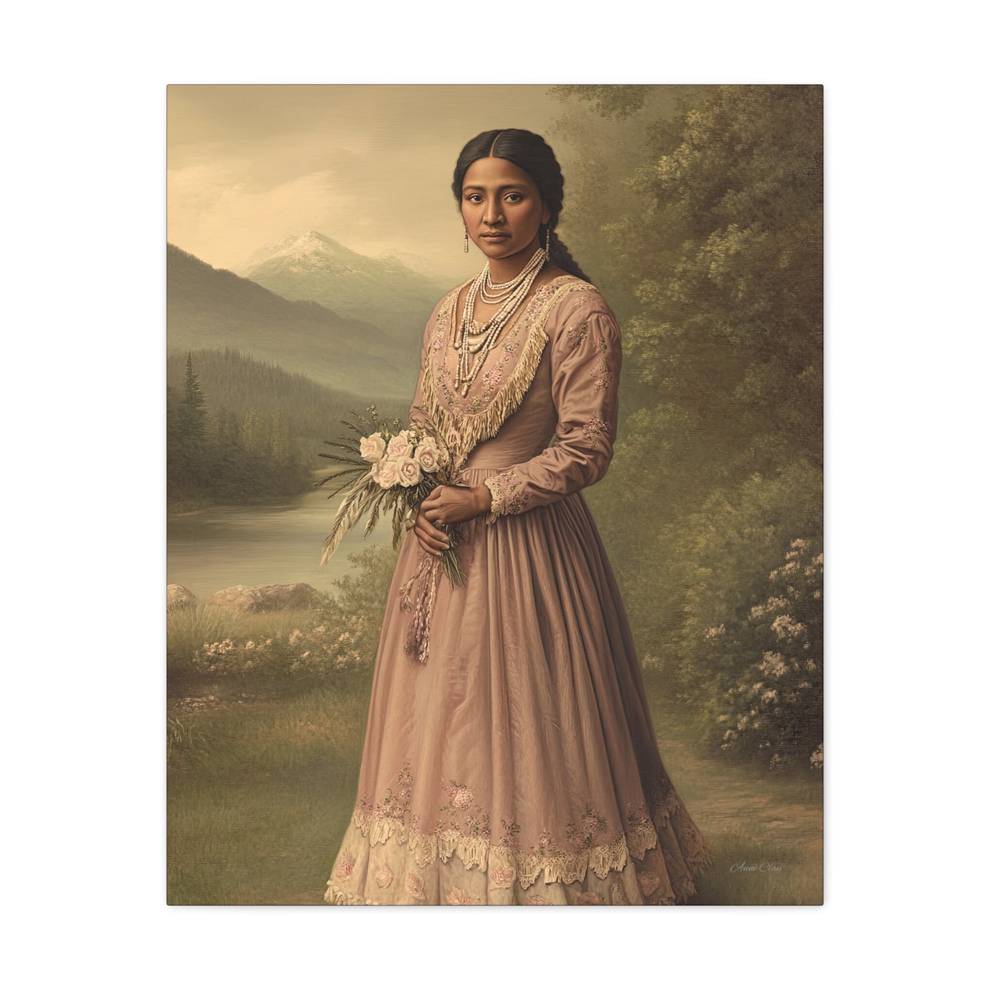 Artistic Stretched Canvas Print: Vintage Portrait, Home Decor, Wall Art, Gift for Art Lovers, Boho Decoration, Unique Gift