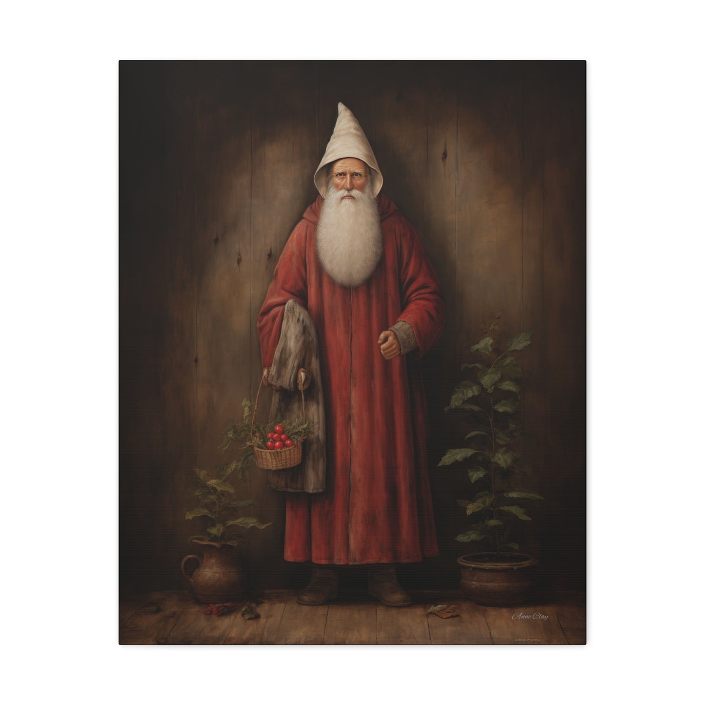 Botanical Santa Matte Canvas, Stretched, 1.25"