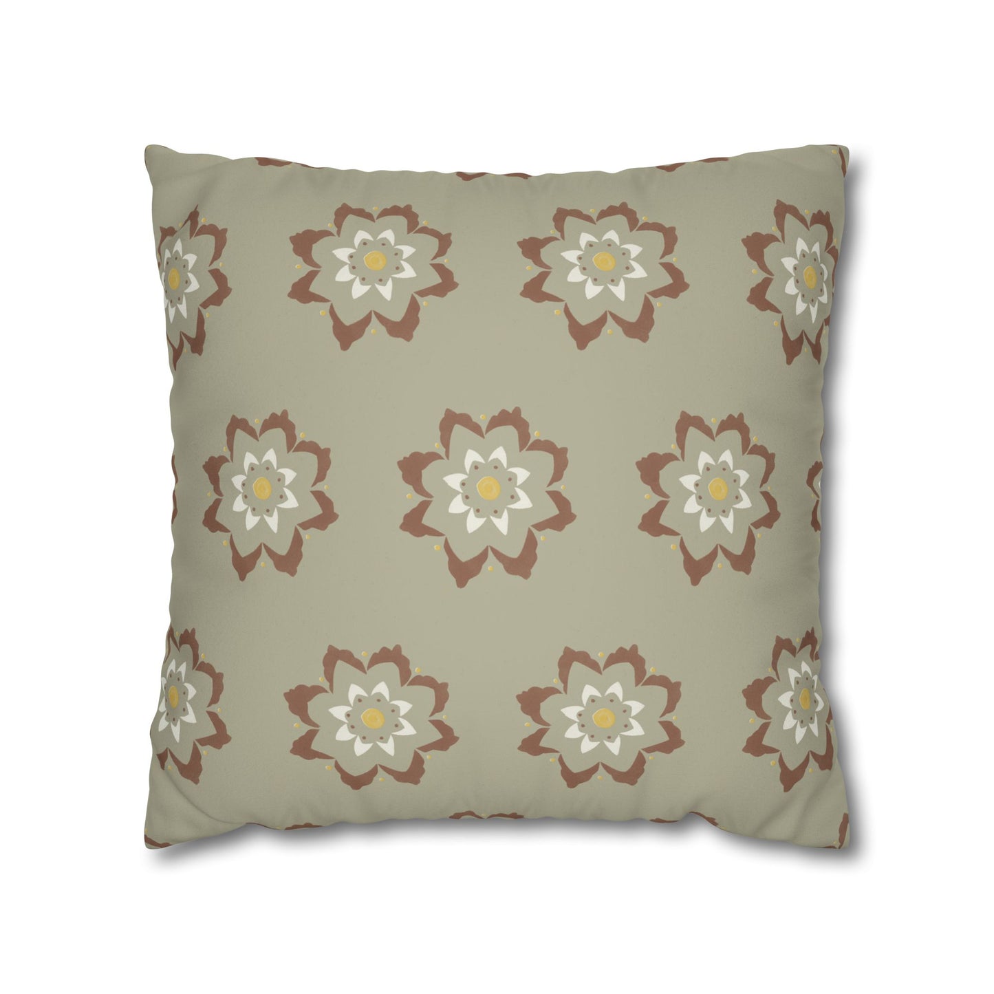 Fantasy Collection Medium Pattern Taupe Faux Suede Square Pillowcase