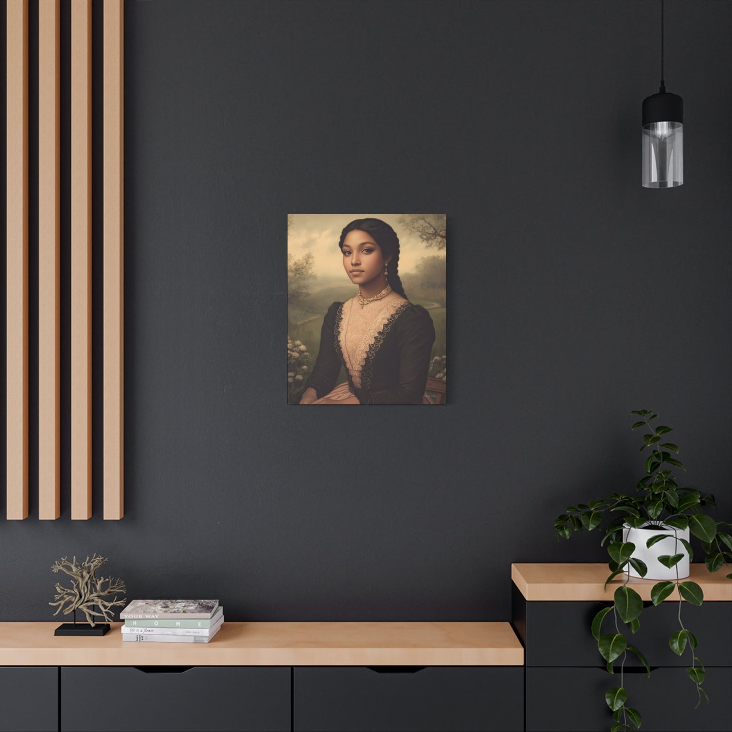 Elegant Stretched Canvas Print of Portrait Art, Vintage Home Decor, Wall Art for Living Room, Gift for Art Lovers, Timeless Design