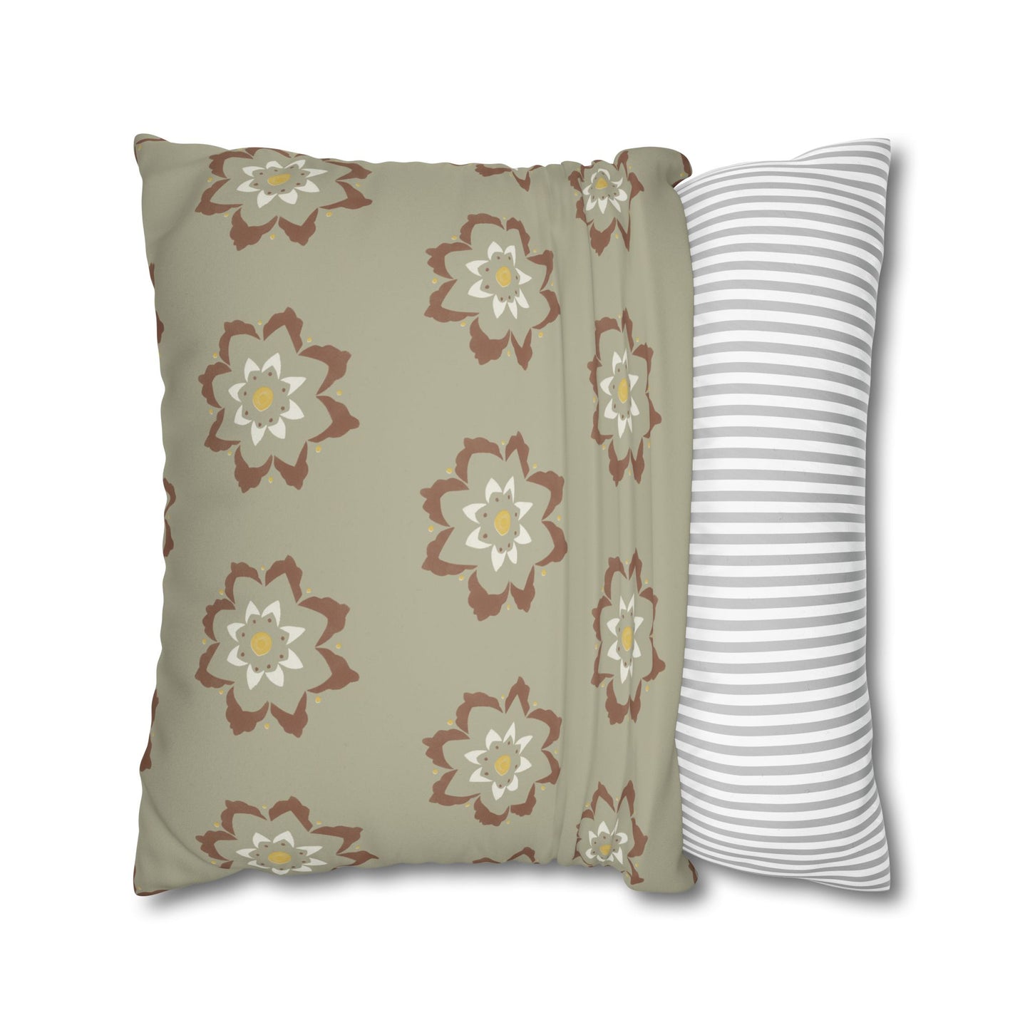 Fantasy Collection Medium Pattern Taupe Faux Suede Square Pillowcase