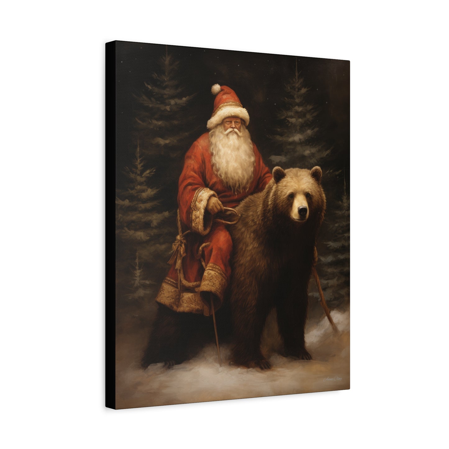 Northwoods Santa Matte Canvas, Stretched, 1.25"