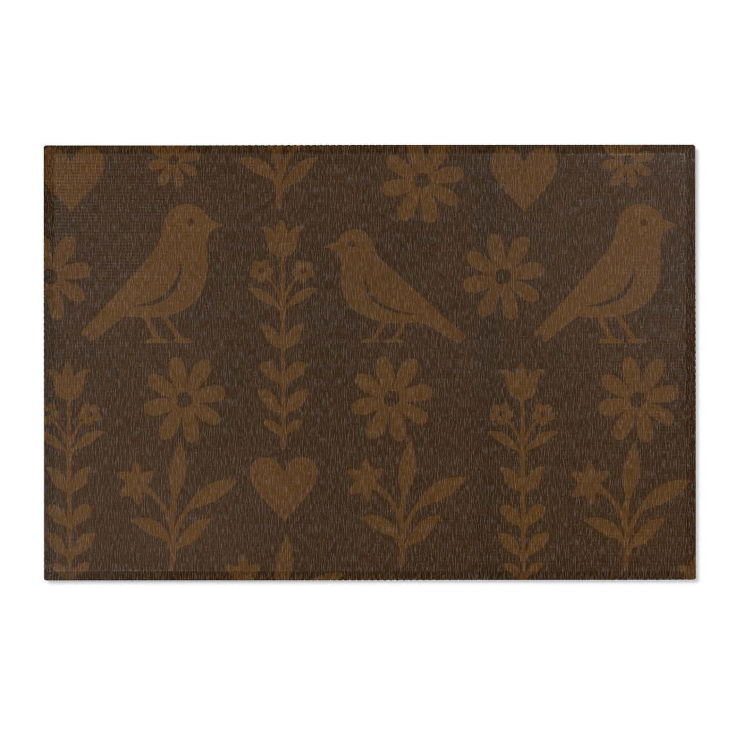 Cozy Bird & Flower Area Rug | Farmhouse Decor, Boho Style, Living Room Accent, Bird Lovers Gift, Soft Floor Mat