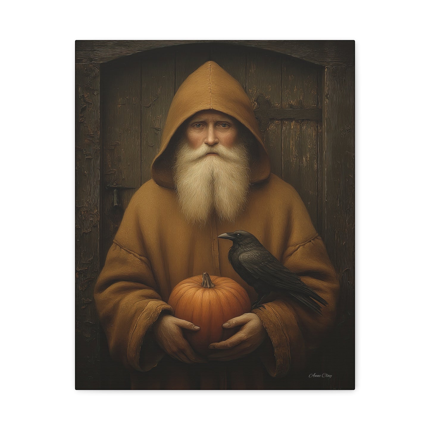Mystical Fall Canvas Art, Pumpkin Decor, Autumn Wall Art, Halloween Home Decor, Spiritual Artwork, Living Room Decoration