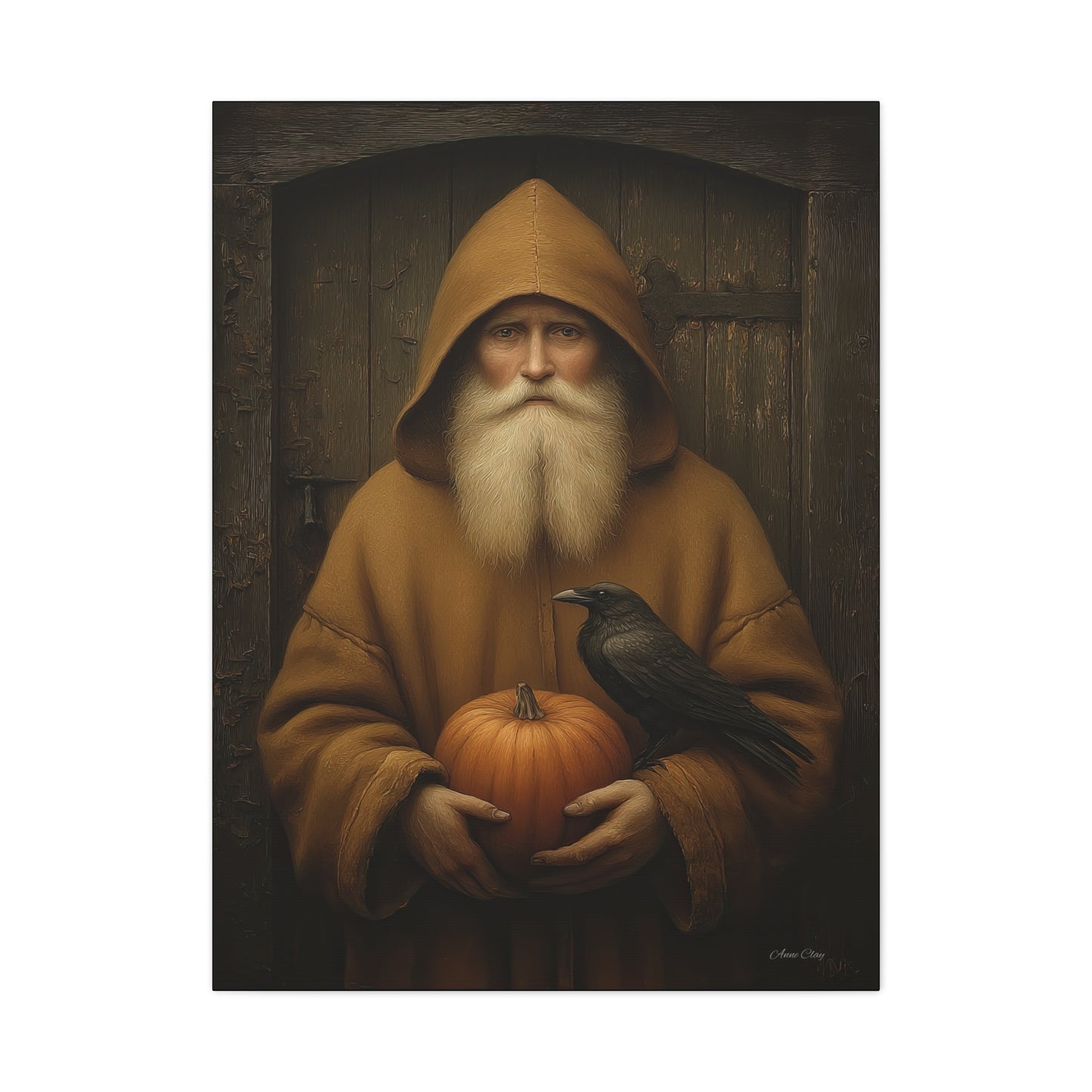 Mystical Fall Canvas Art, Pumpkin Decor, Autumn Wall Art, Halloween Home Decor, Spiritual Artwork, Living Room Decoration