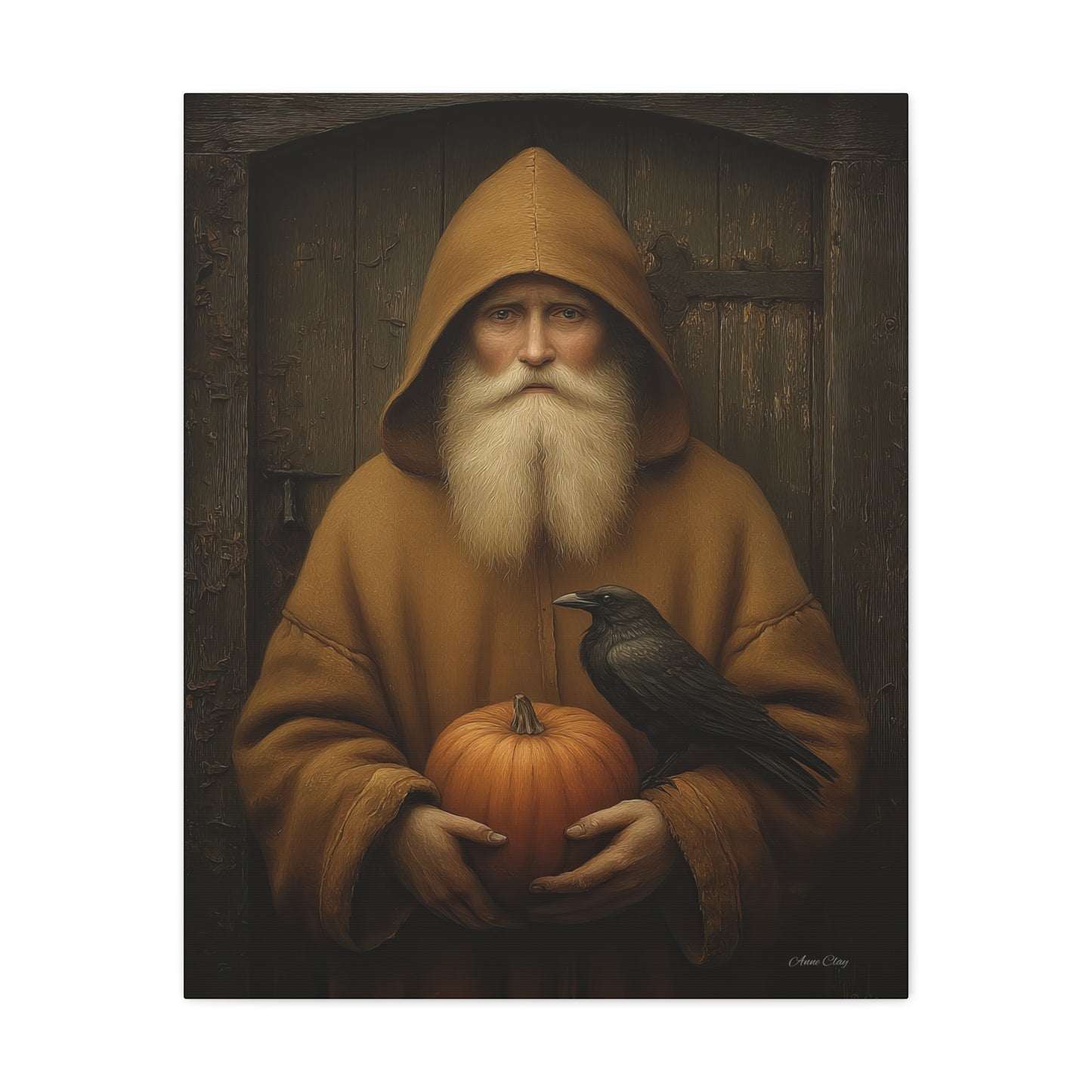 Mystical Fall Canvas Art, Pumpkin Decor, Autumn Wall Art, Halloween Home Decor, Spiritual Artwork, Living Room Decoration
