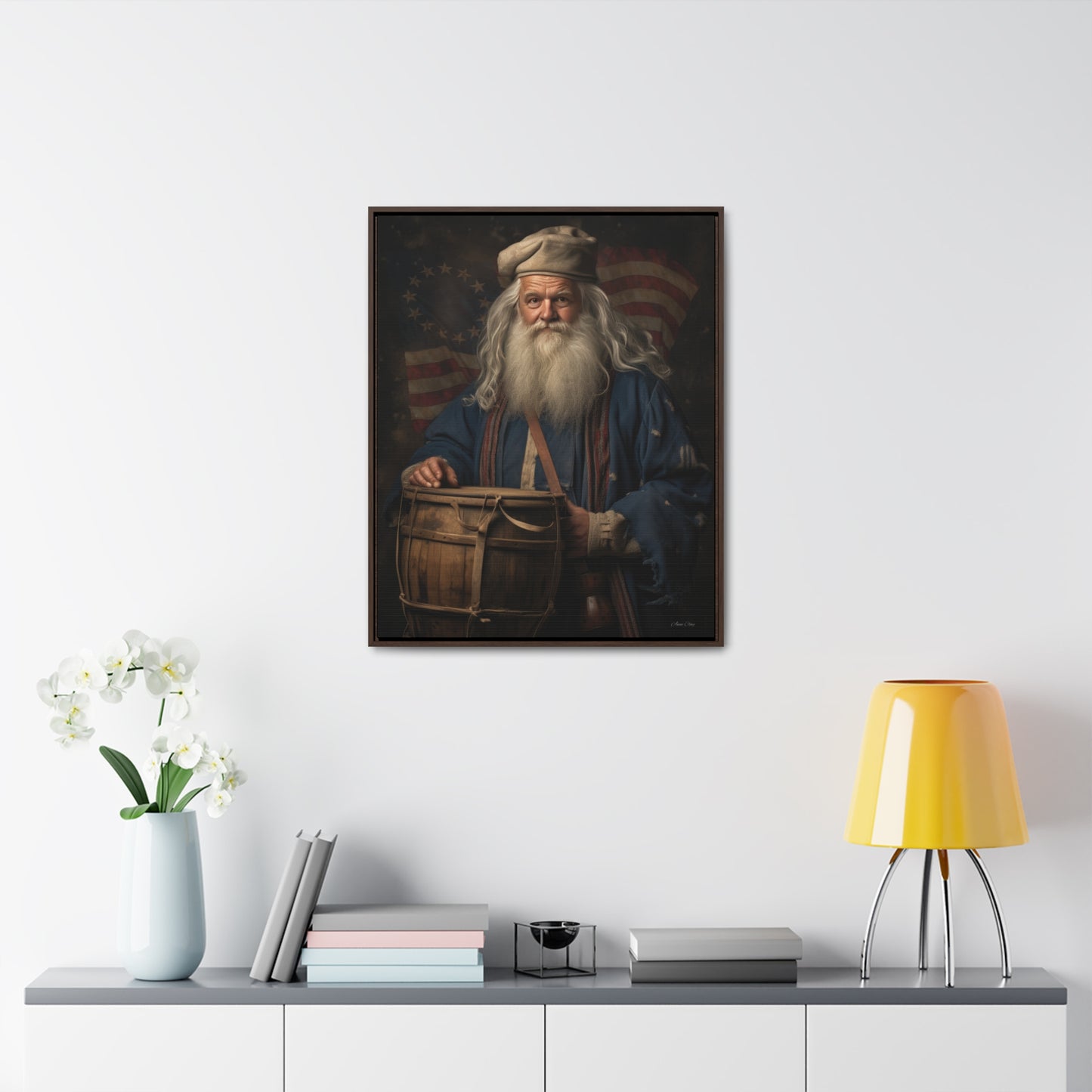 Framed Americana Santa Gallery Canvas Wraps, Vertical Frame