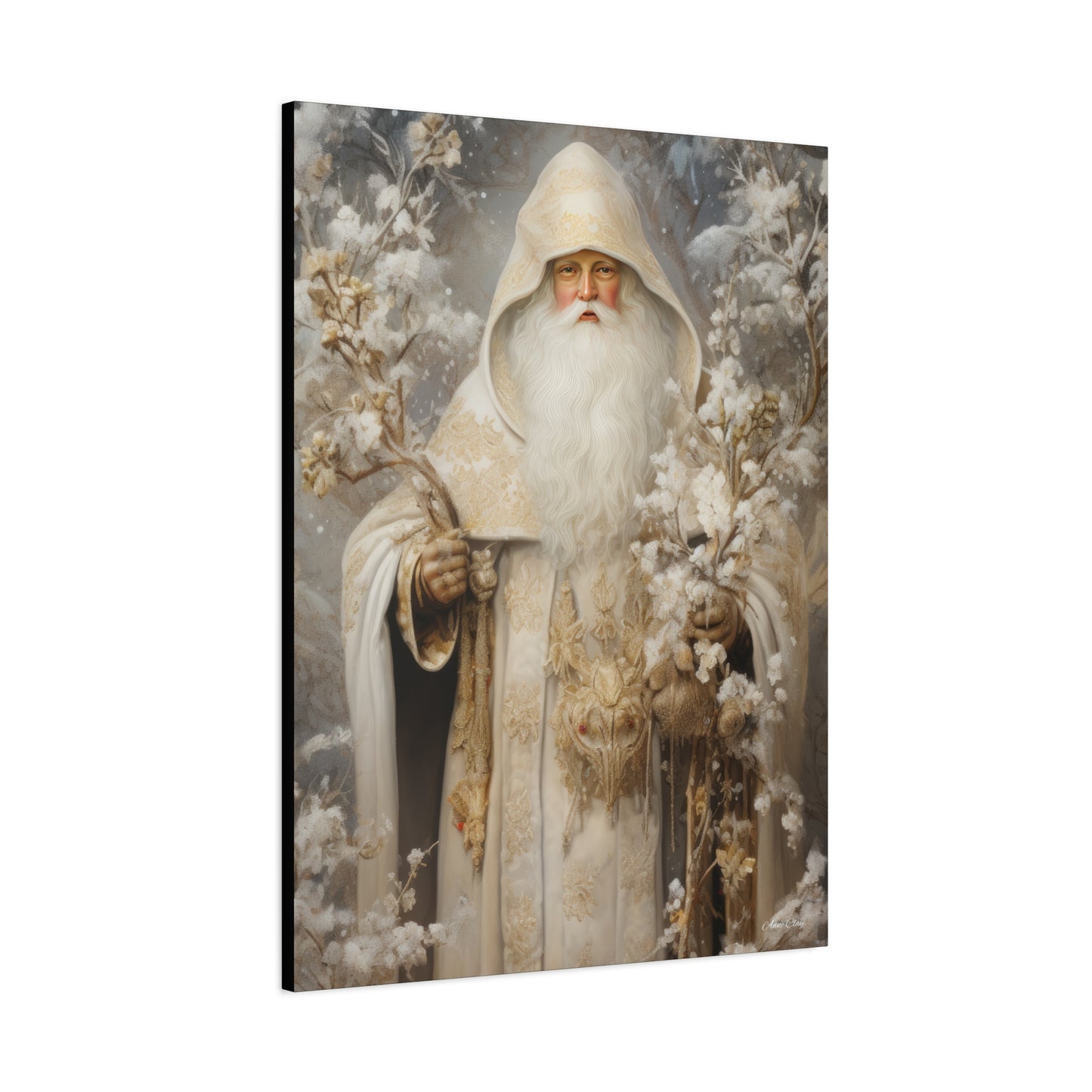 Winter White Santa Matte Canvas, Stretched, 1.25"