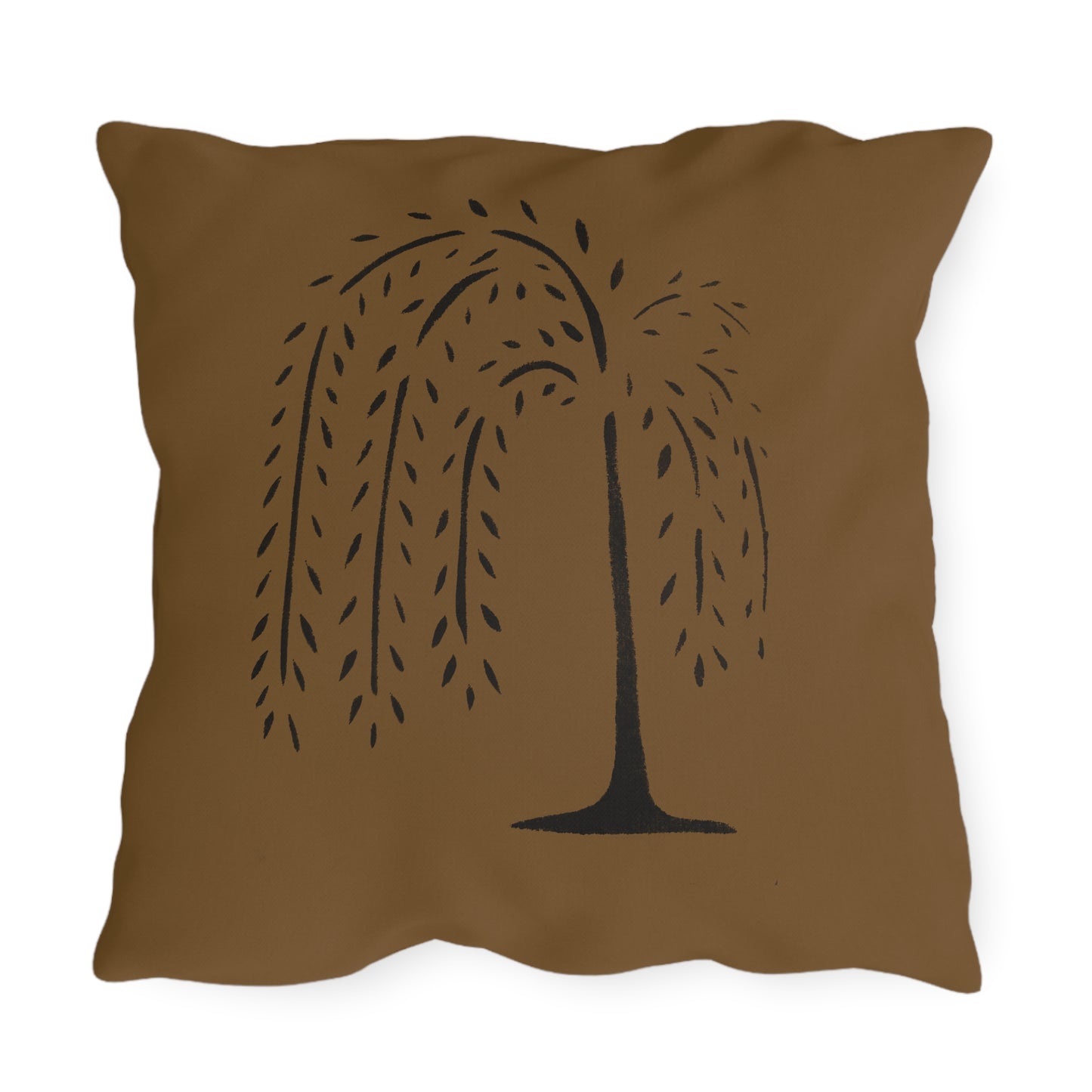Willow Black on Dark Gold Outdoor Pillows