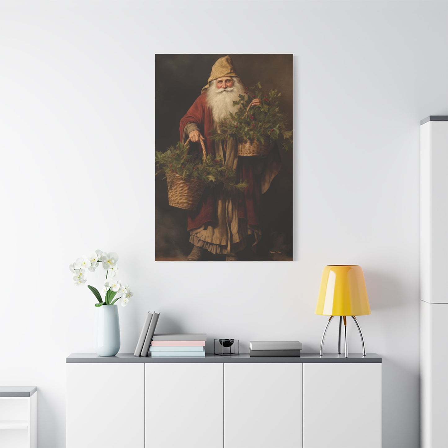 Jolly Santa Ivy Matte Canvas, Stretched, 1.25"