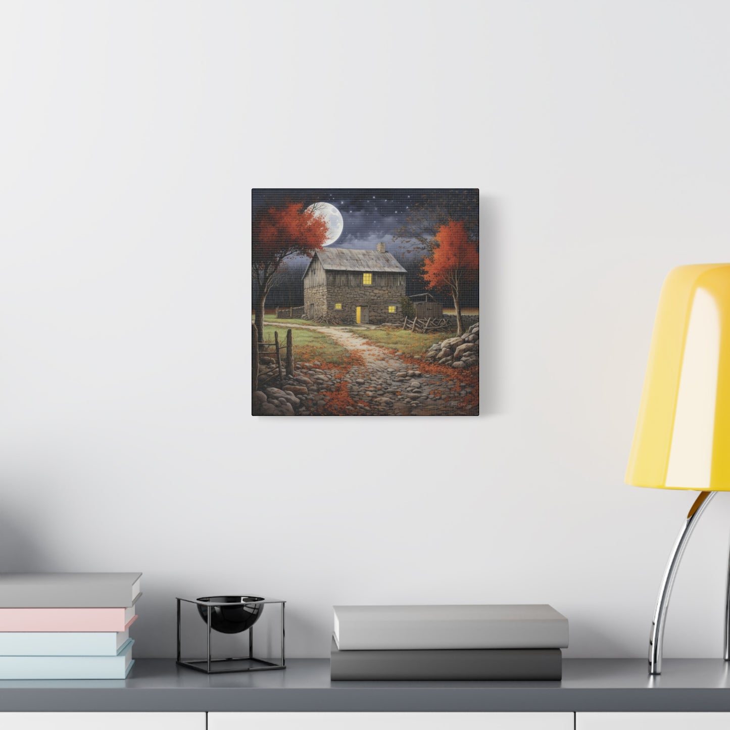 Rustic Cabin Art Print, Home Decor, Autumn Wall Art, Cozy Living Room Decor, Gift for Nature Lovers, Fall Decor