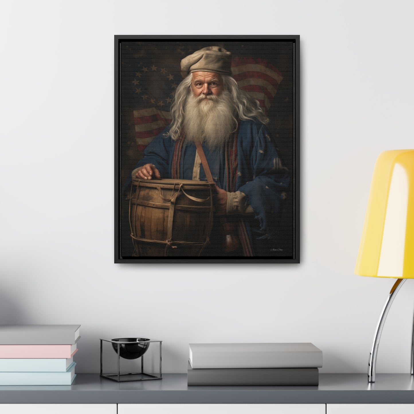 Framed Americana Santa Gallery Canvas Wraps, Vertical Frame