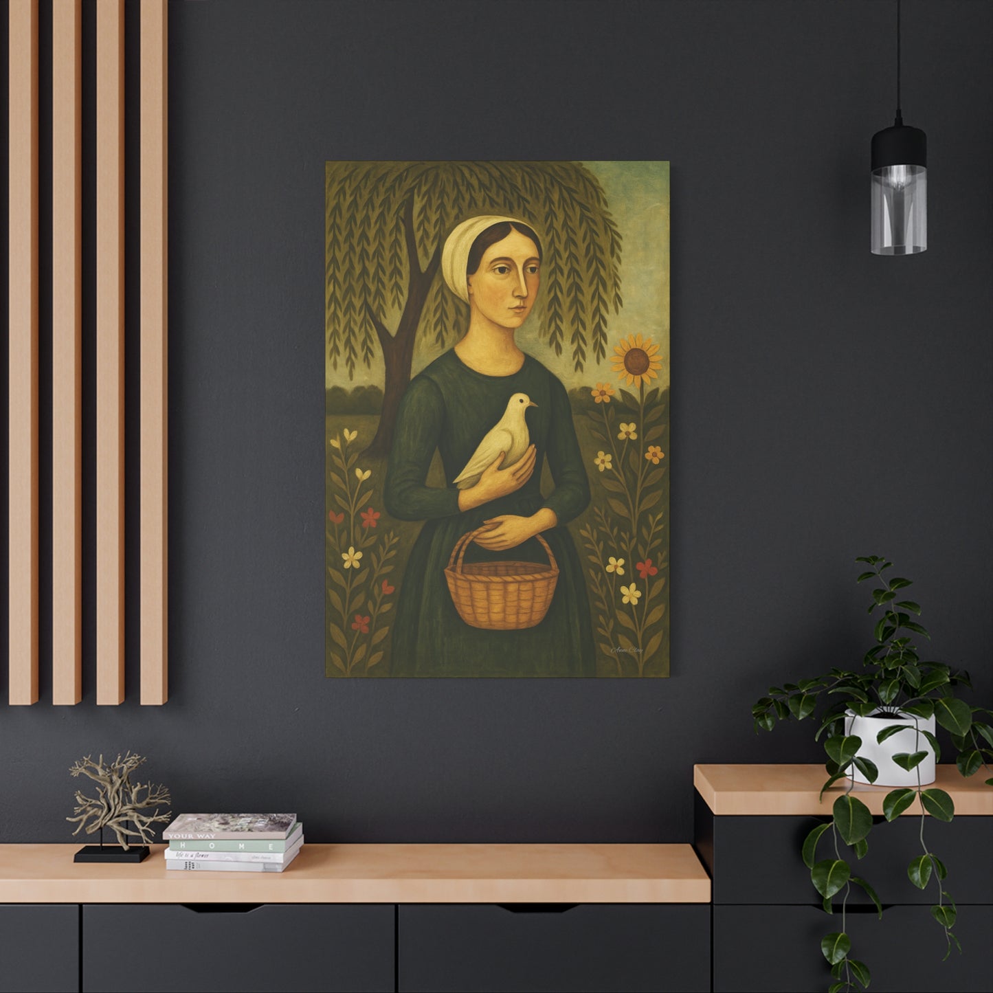 Artistic Wall Canvas, Home Decor, Nature Art, Gift for Her, Vintage Style, Living Room Artwork
