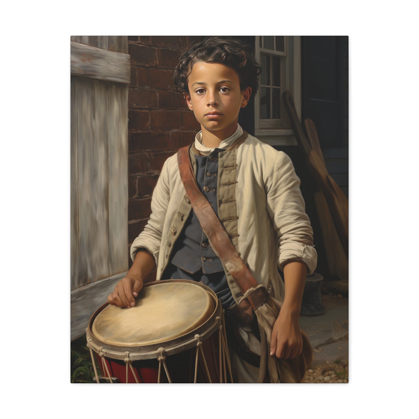 Historic Drummer Boy Matte Canvas Wall Art - 1.25" Stretched Print for Home Decor