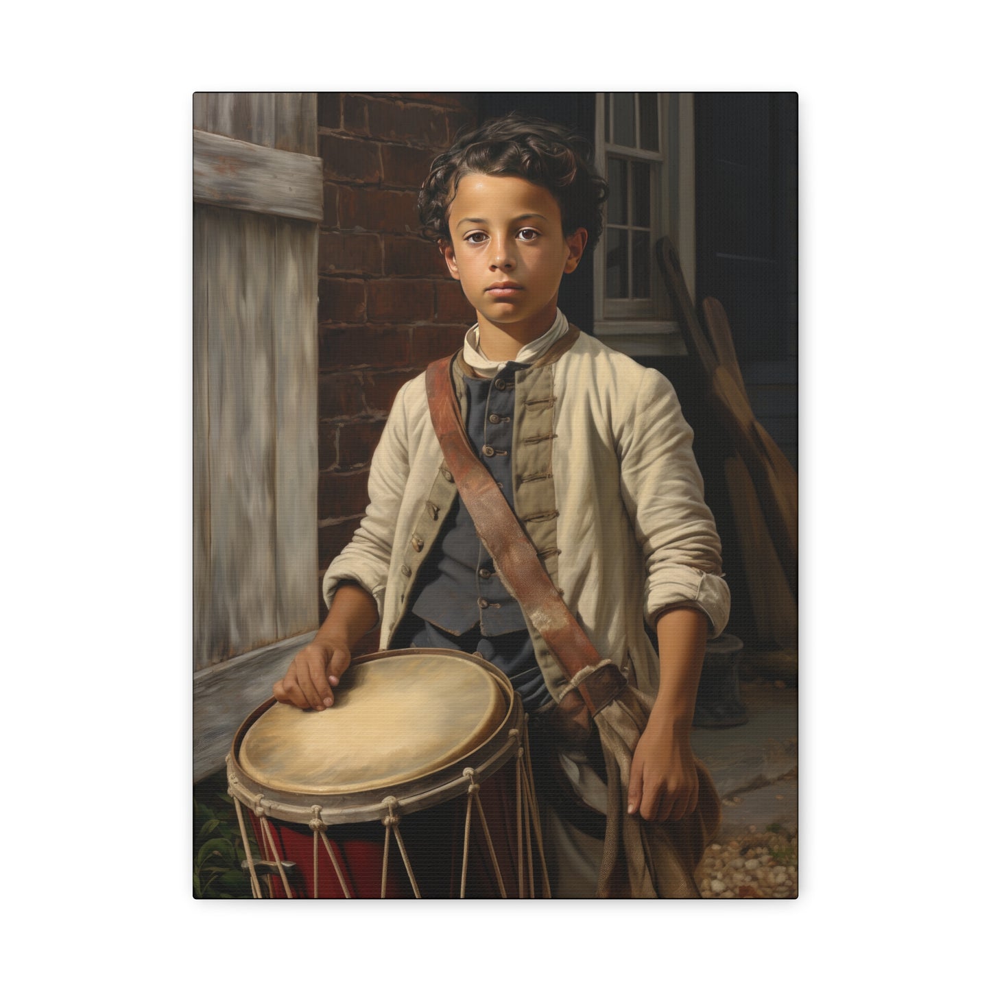 Historic Drummer Boy Matte Canvas Wall Art - 1.25" Stretched Print for Home Decor