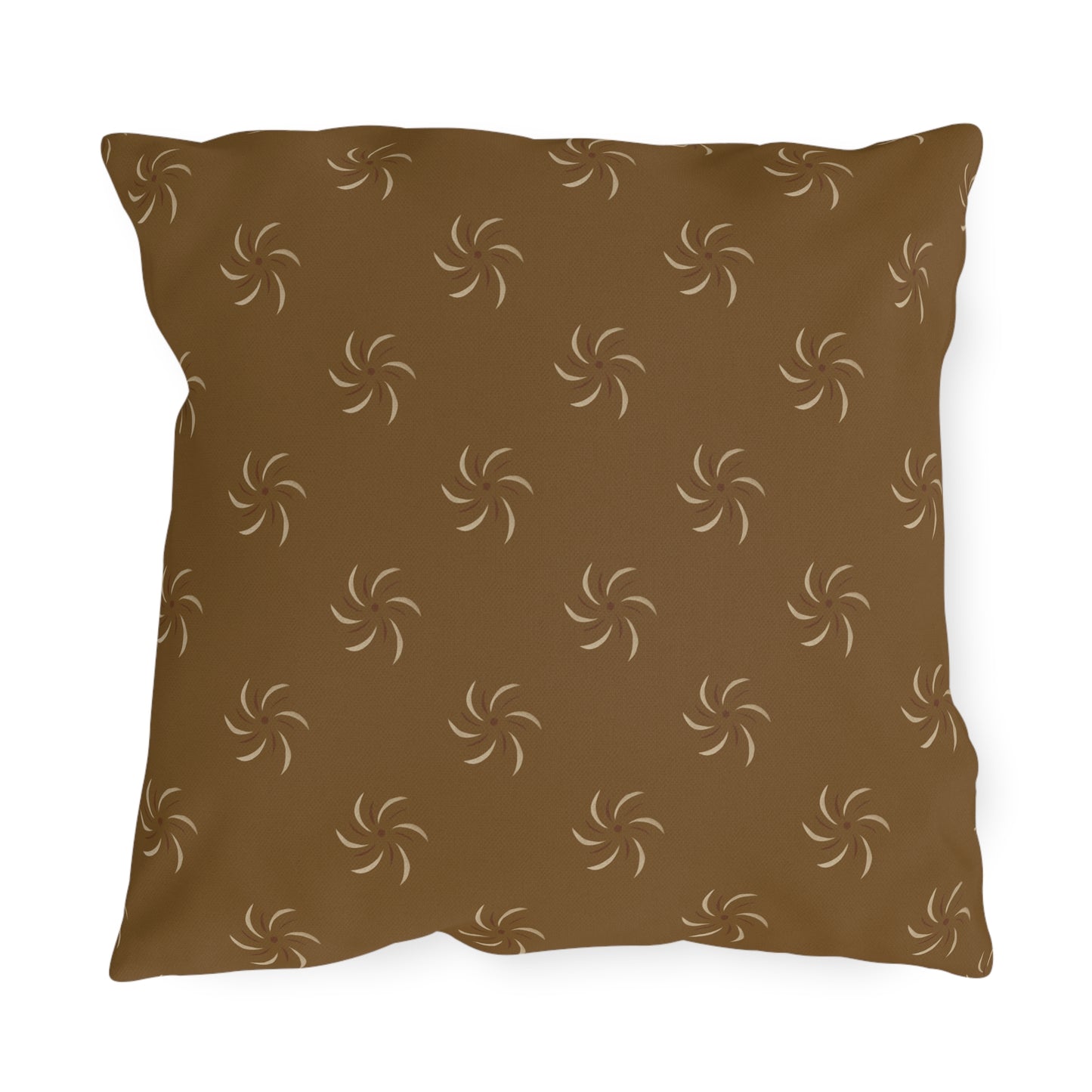 Boho Outdoor Throw Pillow - Earthy Twirl Design for Patio & Garden Decor