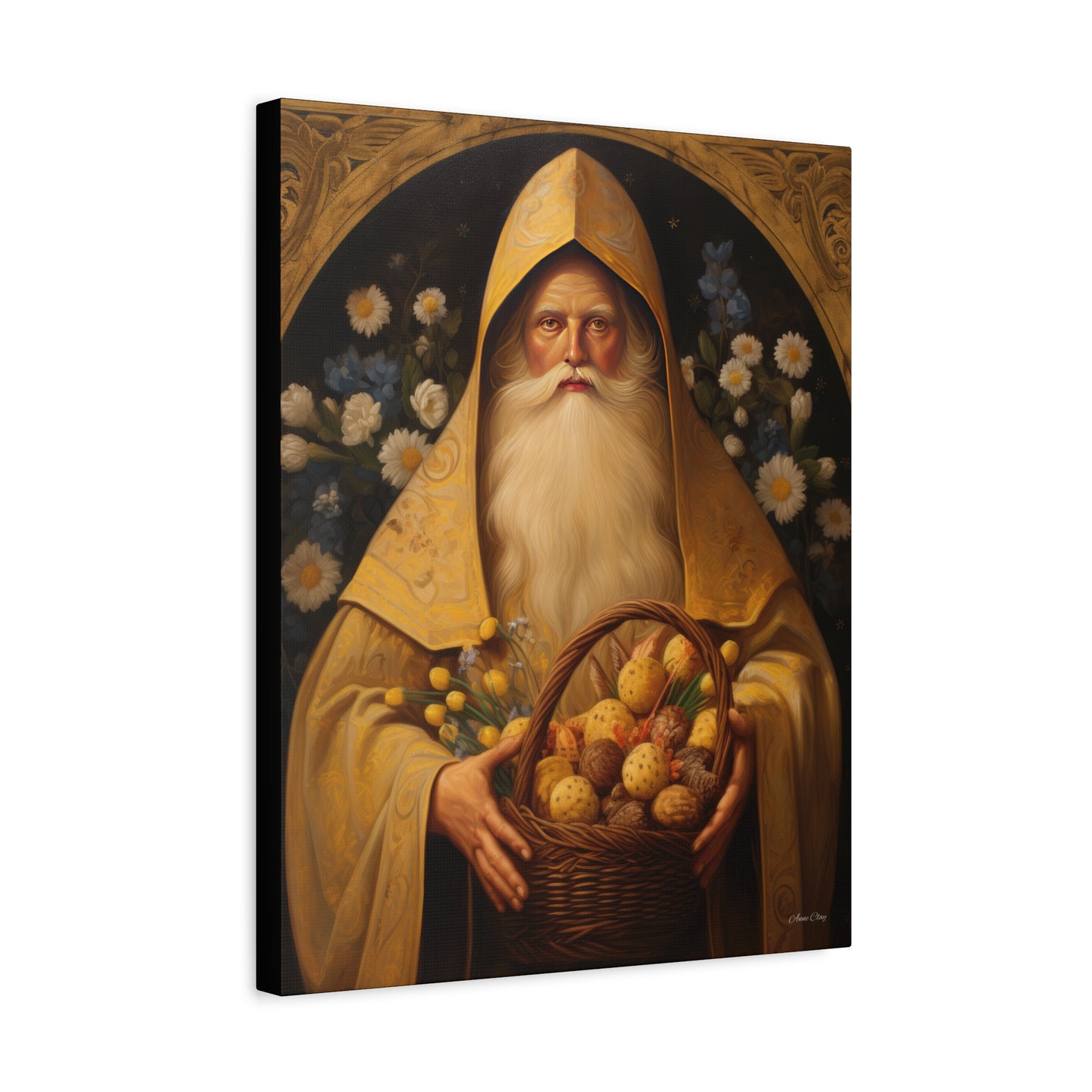 Easter Basket Santa Matte Canvas, Stretched, 1.25"