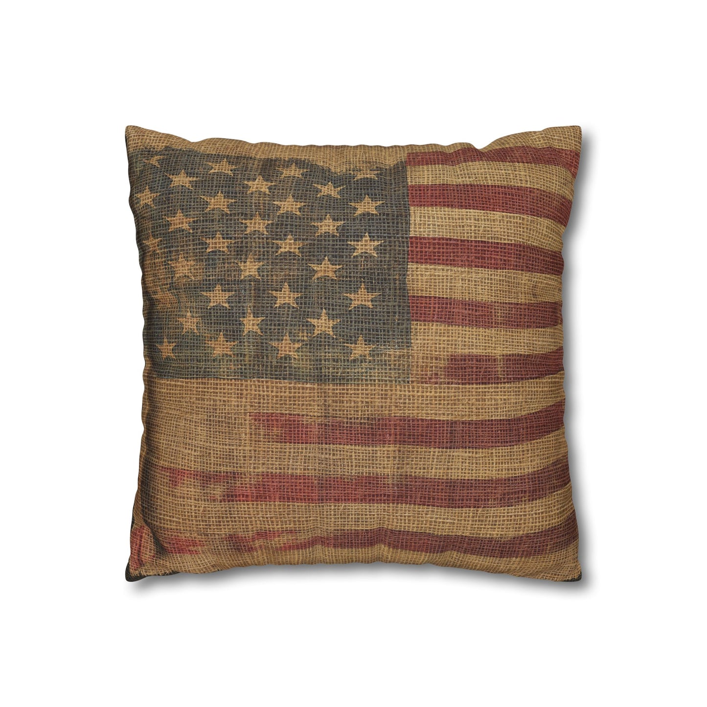 Grungy Flag Square Poly Canvas Pillowcase