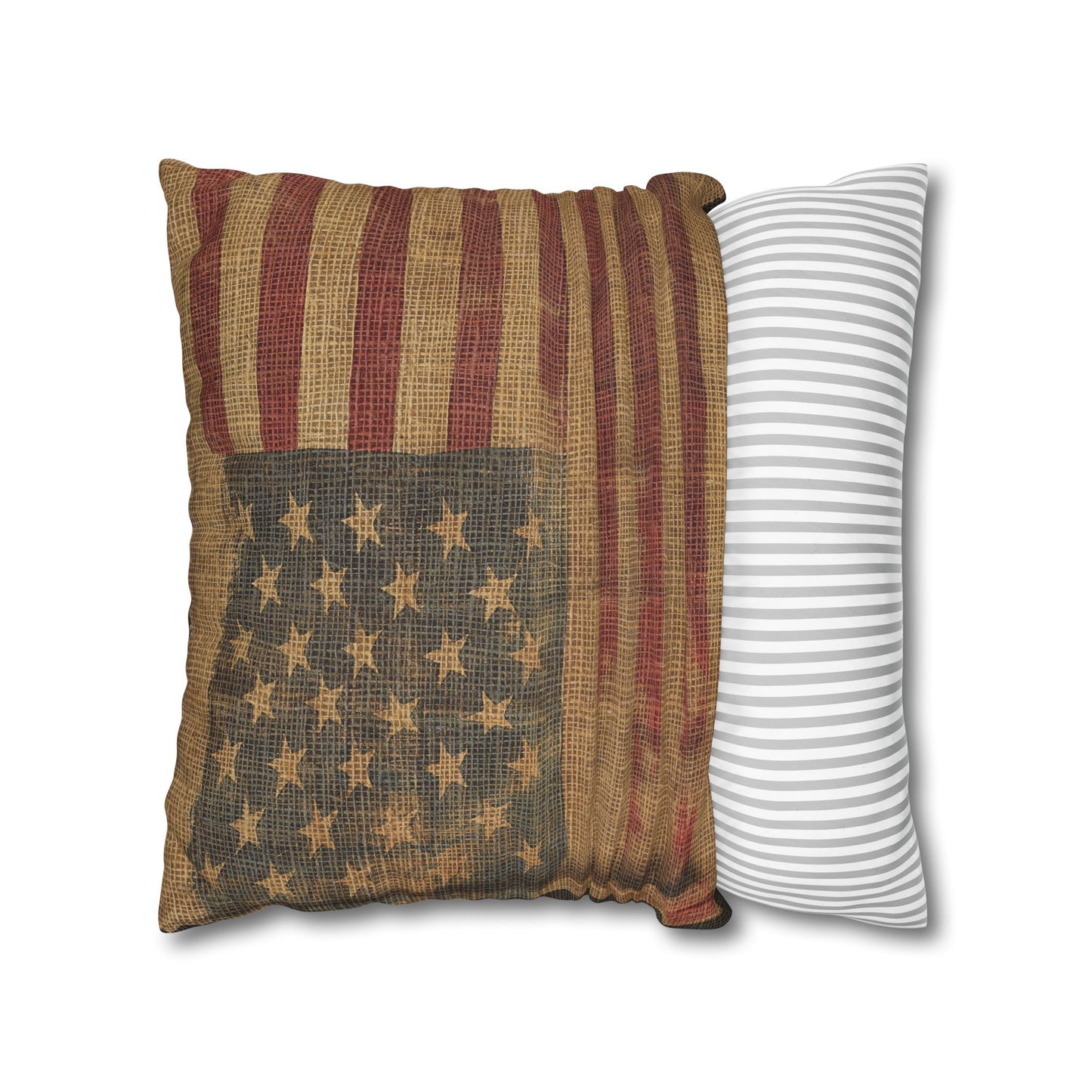Grungy Flag Square Poly Canvas Pillowcase