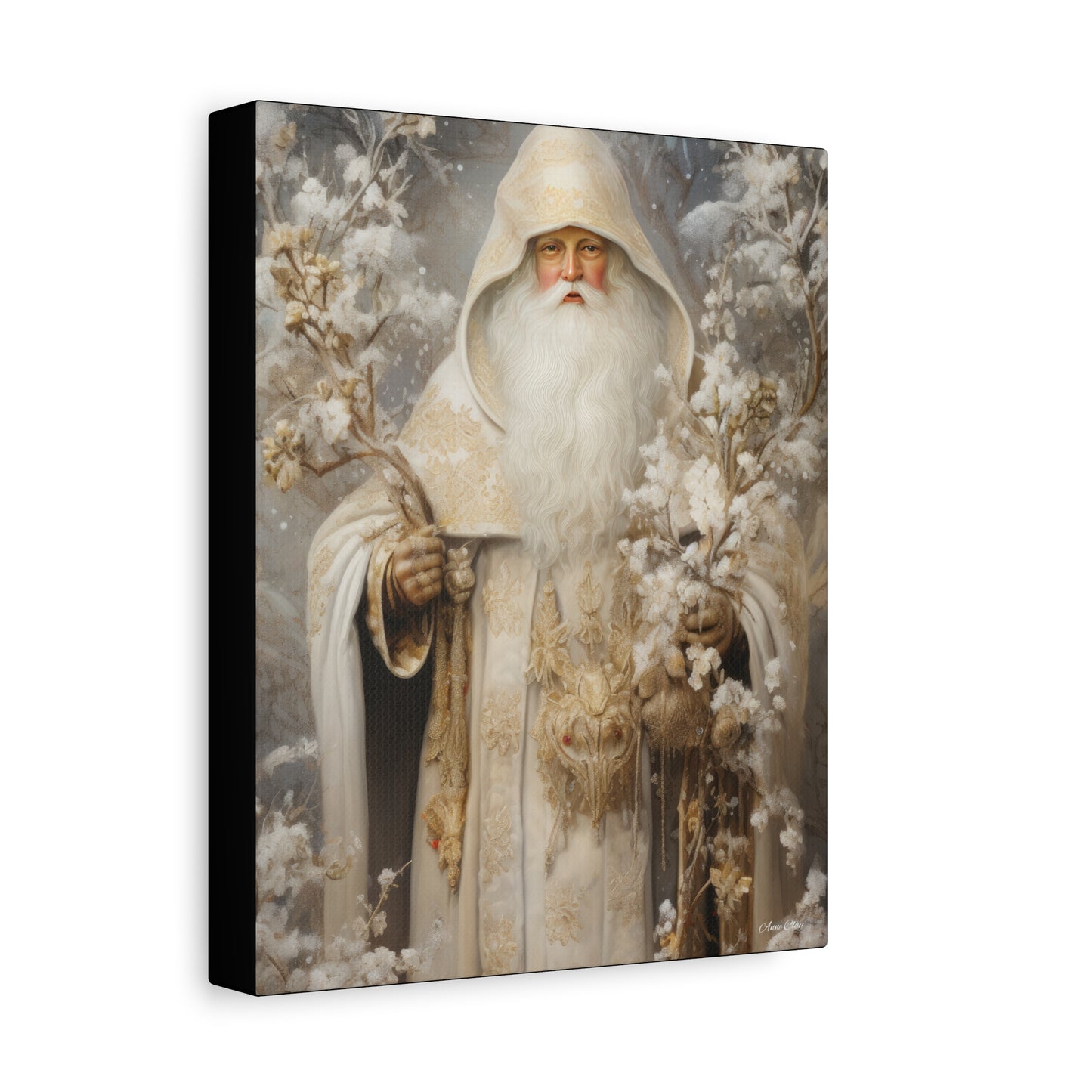 Winter White Santa Matte Canvas, Stretched, 1.25"