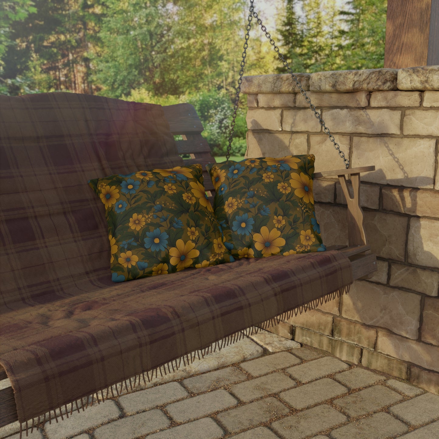 Bohemian Floral Outdoor Pillows, Vibrant Garden Decor, Patio Accessories, Spring/Summer Vibes, Outdoor Seating Style