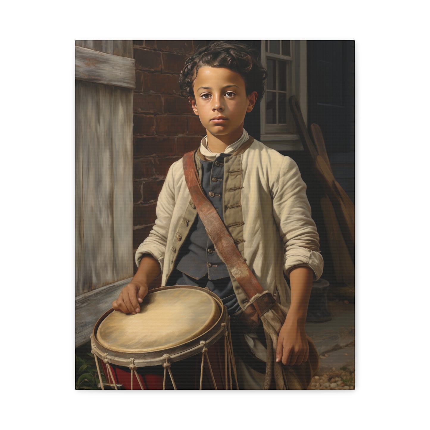 Historic Drummer Boy Matte Canvas Wall Art - 1.25" Stretched Print for Home Decor