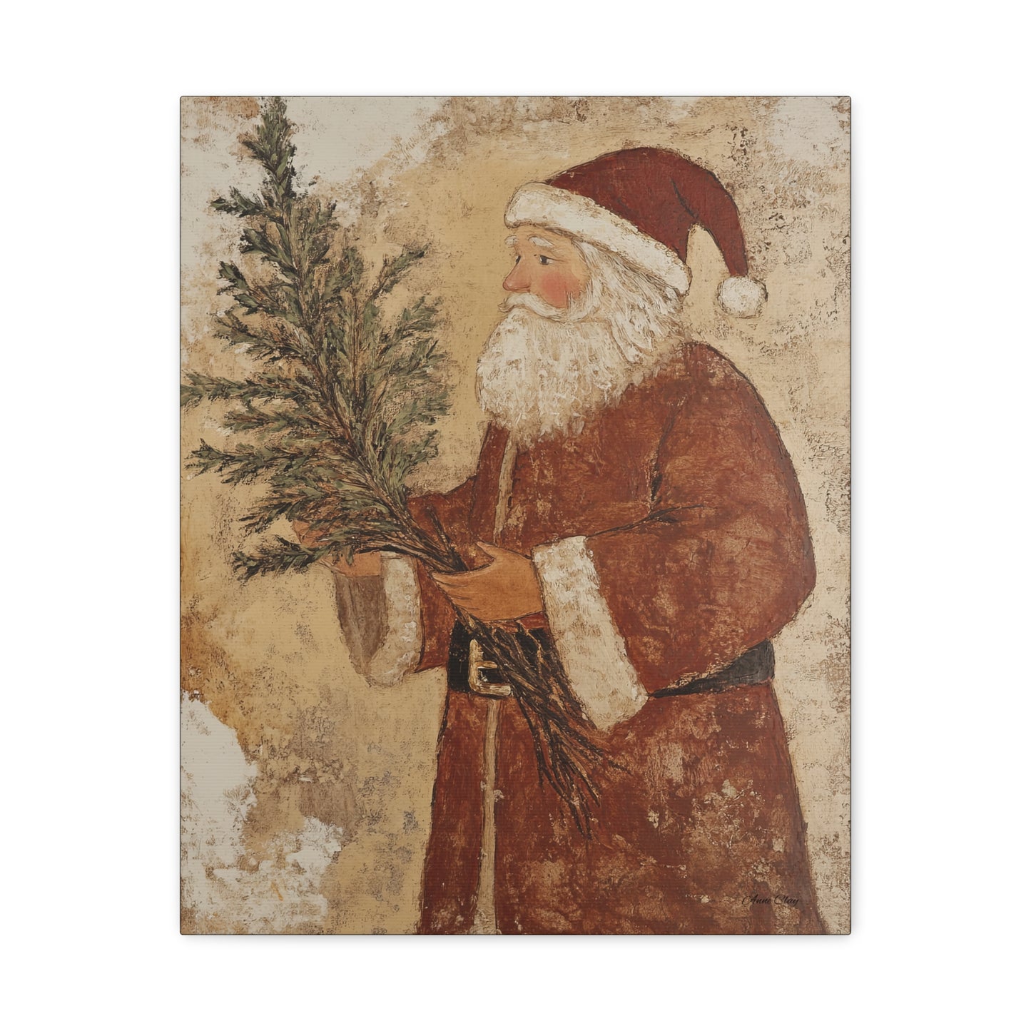 Grunge Classic Santa Matte Canvas, Stretched, 1.25"