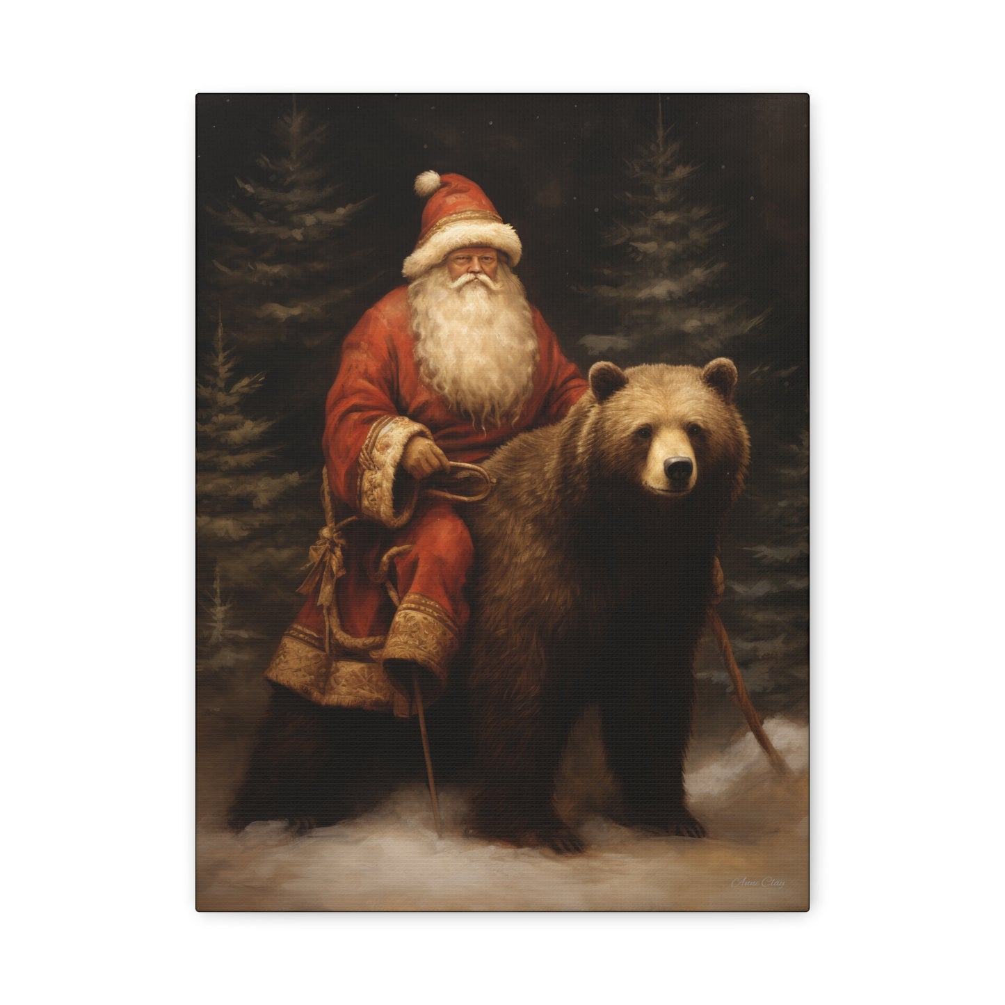 Northwoods Santa Matte Canvas, Stretched, 1.25"
