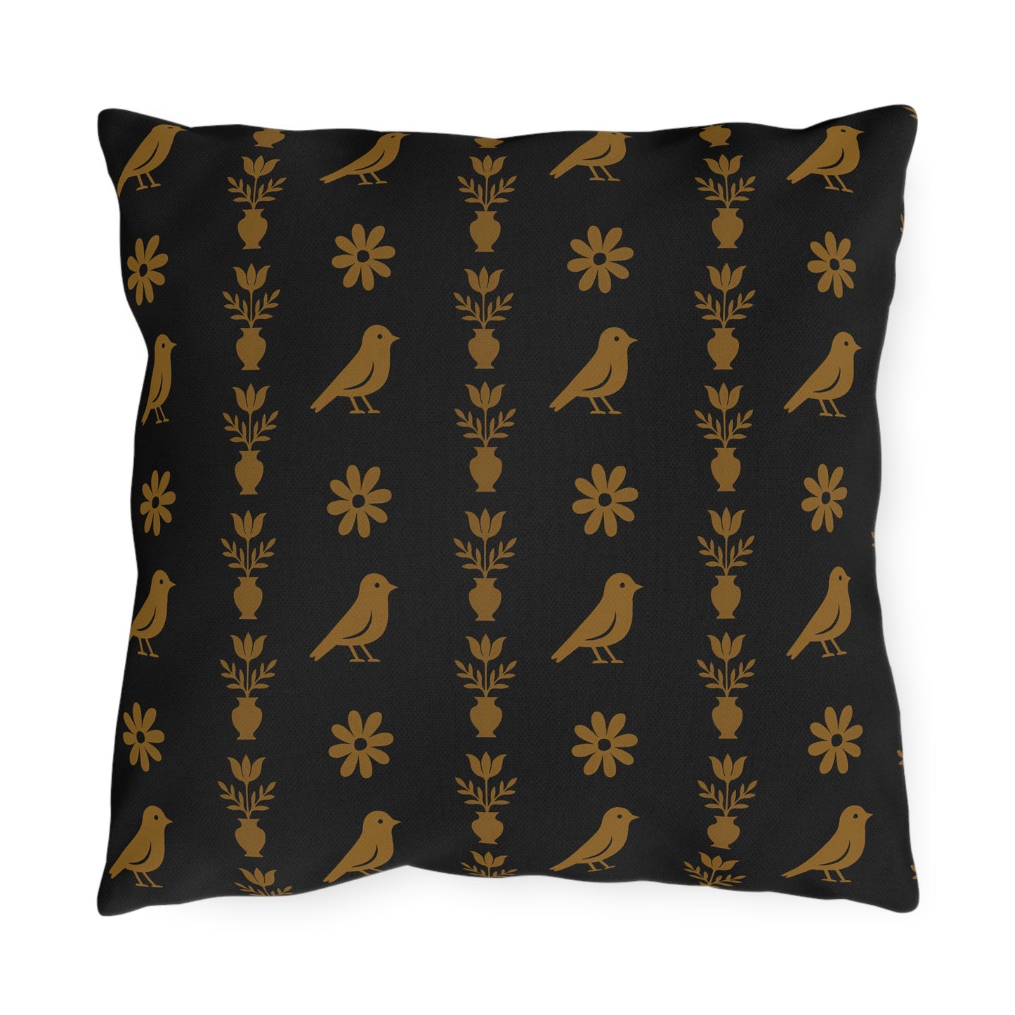 Stylish Outdoor Pillow, Boho Decor, Garden Cushion, Bird Print Pillow, Patio Cushions, Home Decor Accent