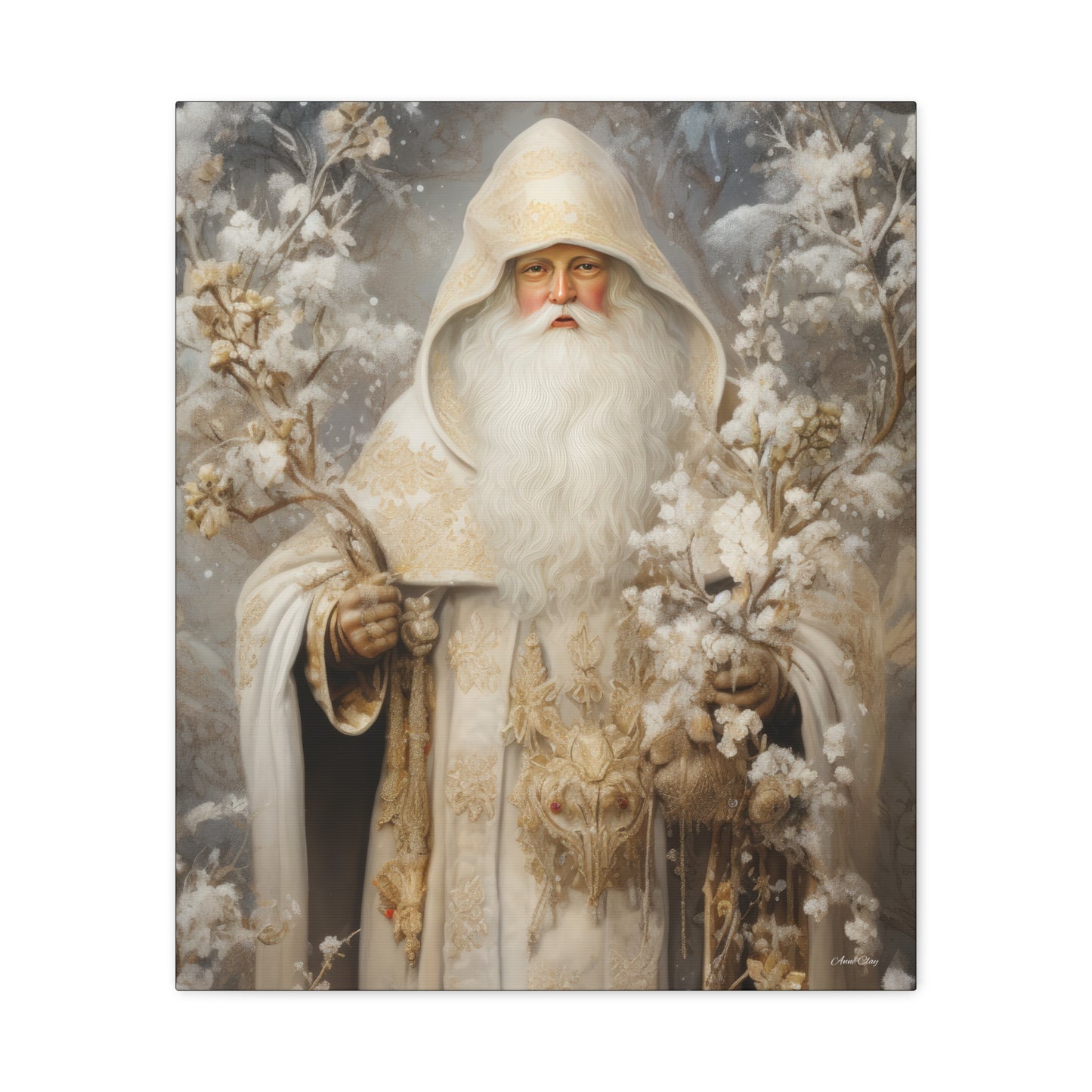 Winter White Santa Matte Canvas, Stretched, 1.25"