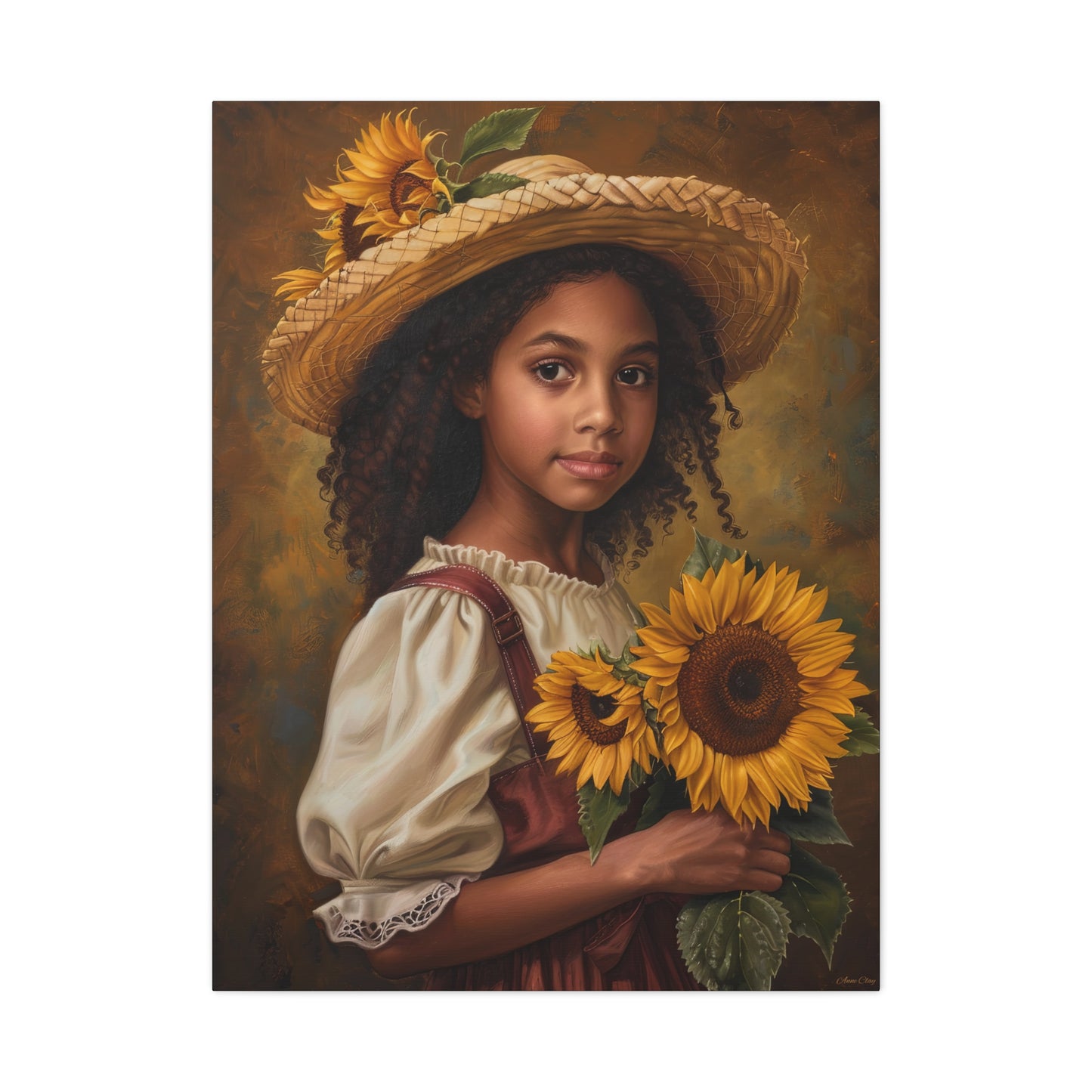 Suzie Sunflower Matte Canvas, Stretched, 1.25"