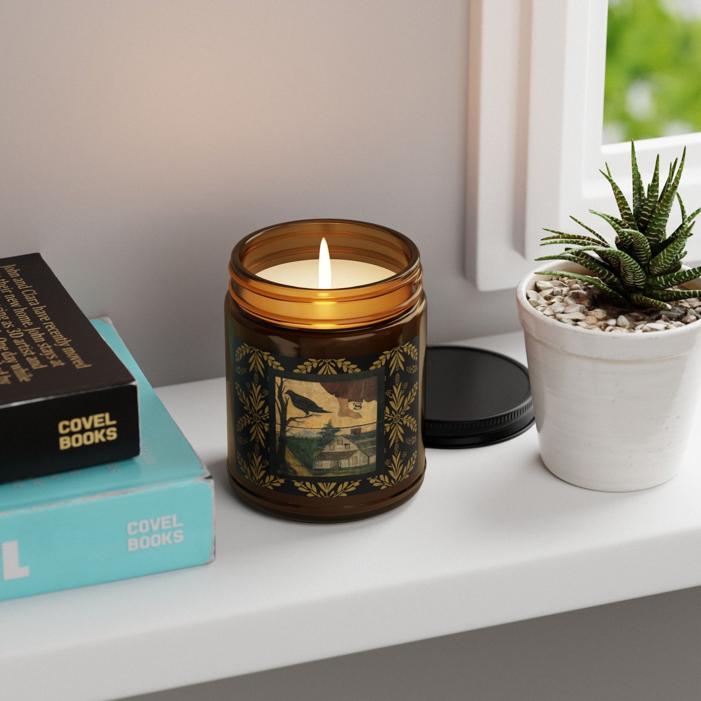 Crow's Foot Inn Scented Soy Candle (Multi-Size, Amber Jar)