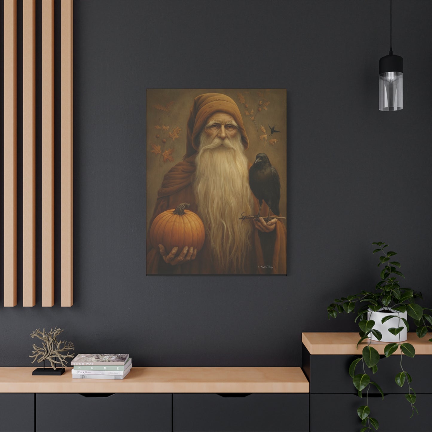 Mystical Fall Canvas Art, Autumn Decor, Nature Wall Art, Halloween Home Decor, Gift for Harvest Season