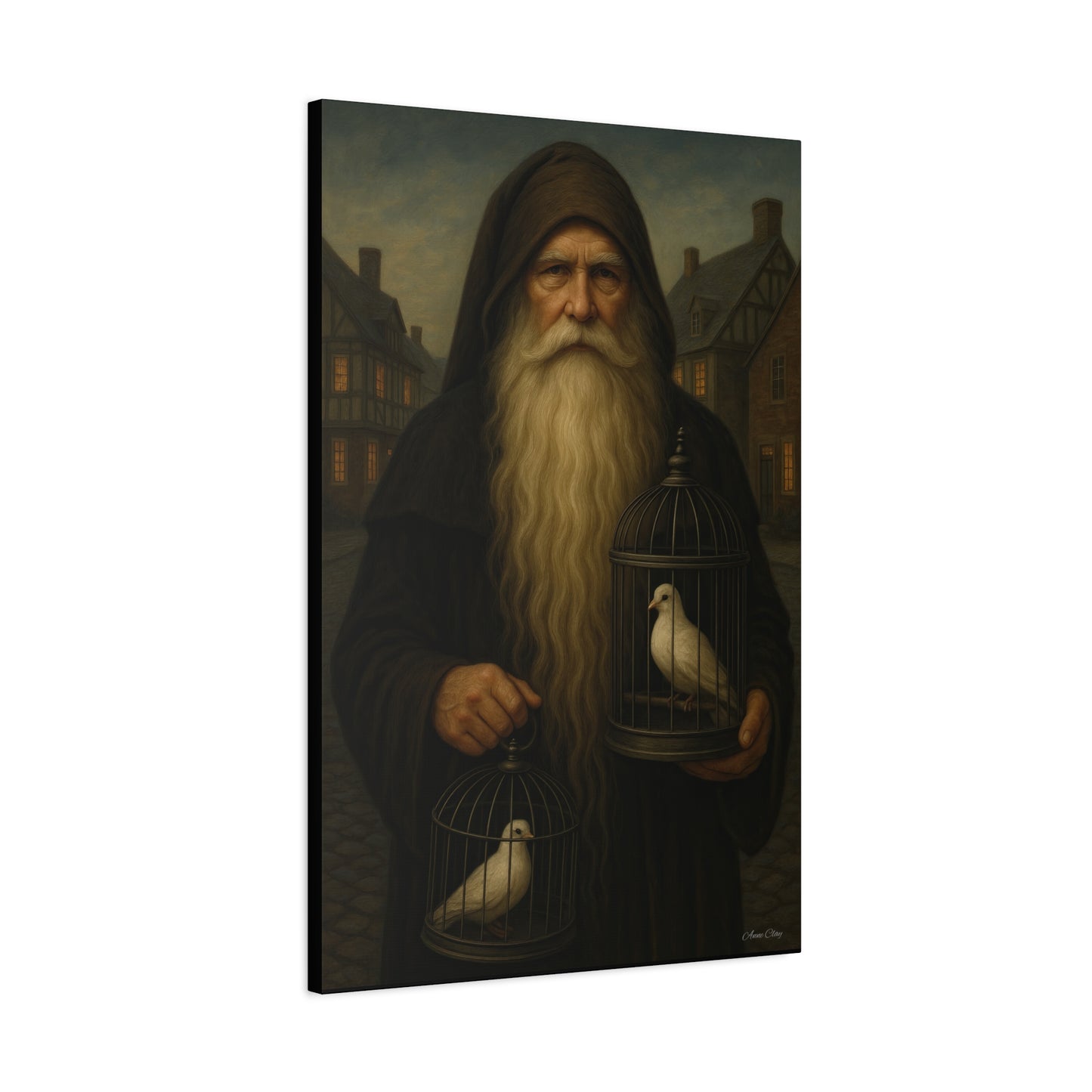 Peace Santa, Old World Colonial Wall Art Canvas, Large Print, Home Decor, Gift for Art Lovers, Christmas