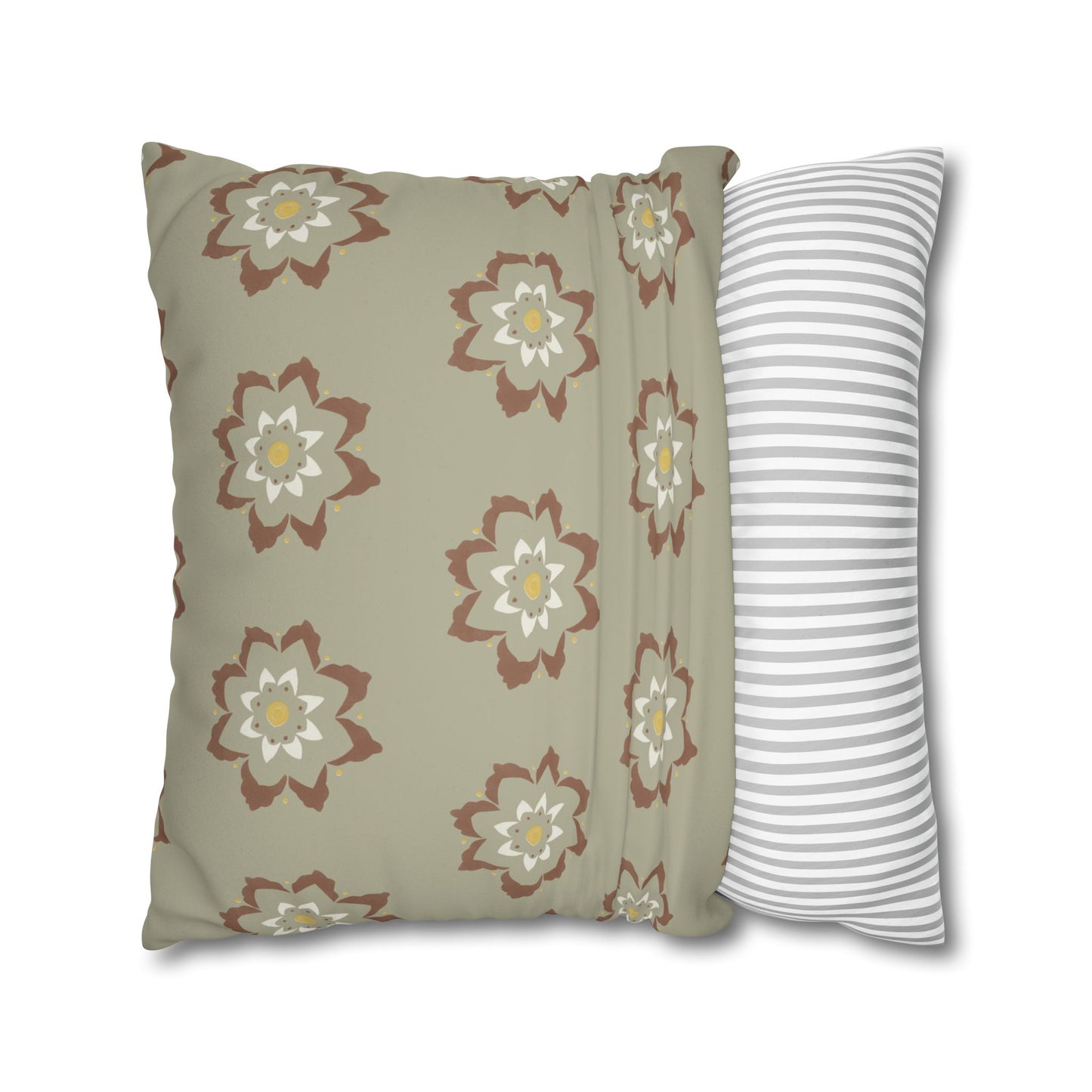 Fantasy Collection Medium Pattern Taupe Faux Suede Square Pillowcase