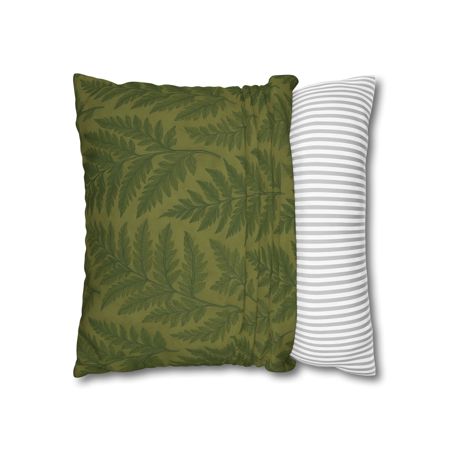 Fern Pattern Nature-Inspired Accent, Green Leaf Pillowcase, Gifts for Plant Lovers