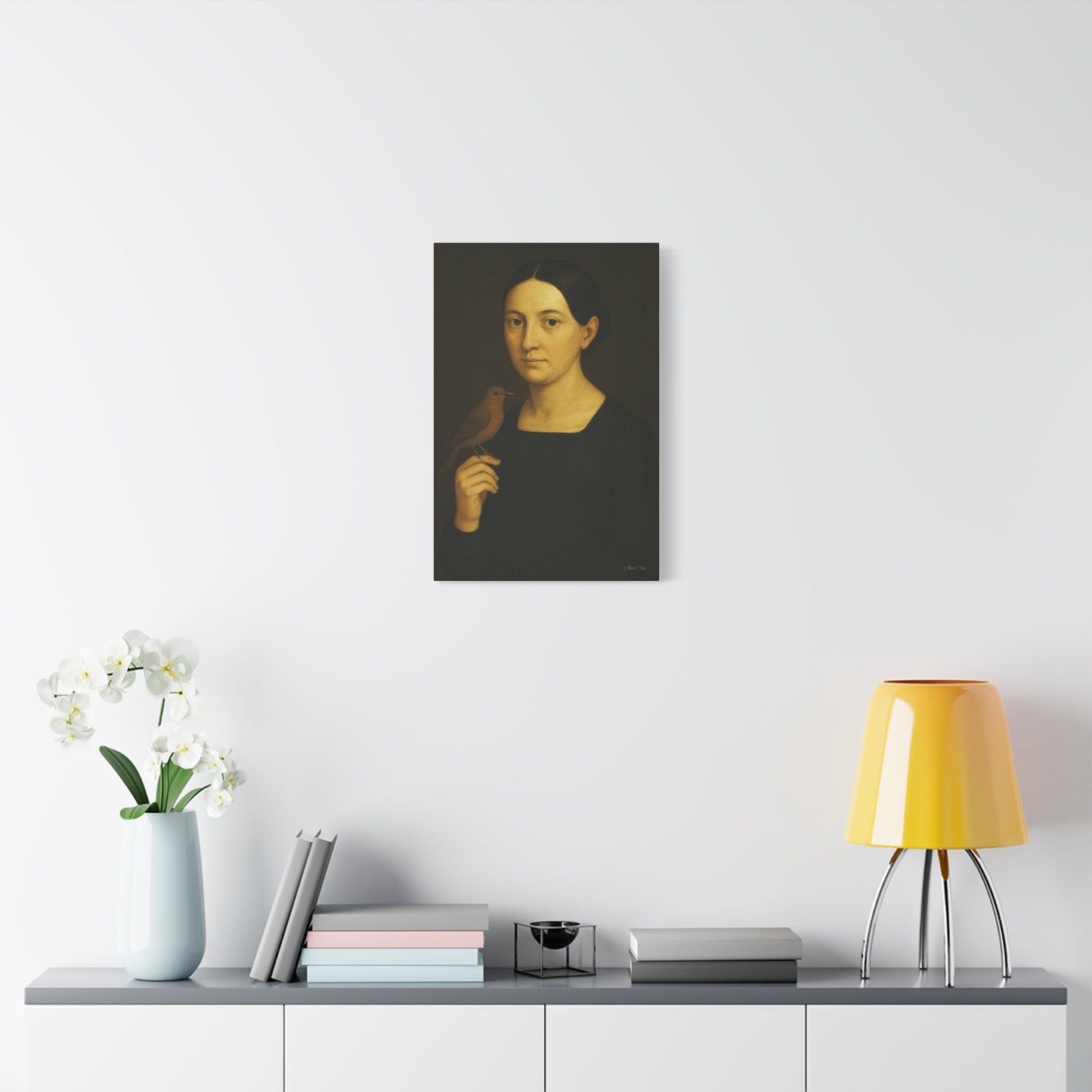 Elegant Bird Portrait Canvas Print, Wall Art, Home Decor, Vintage Art, Gift for Art Lovers, Minimalist Wall Decor