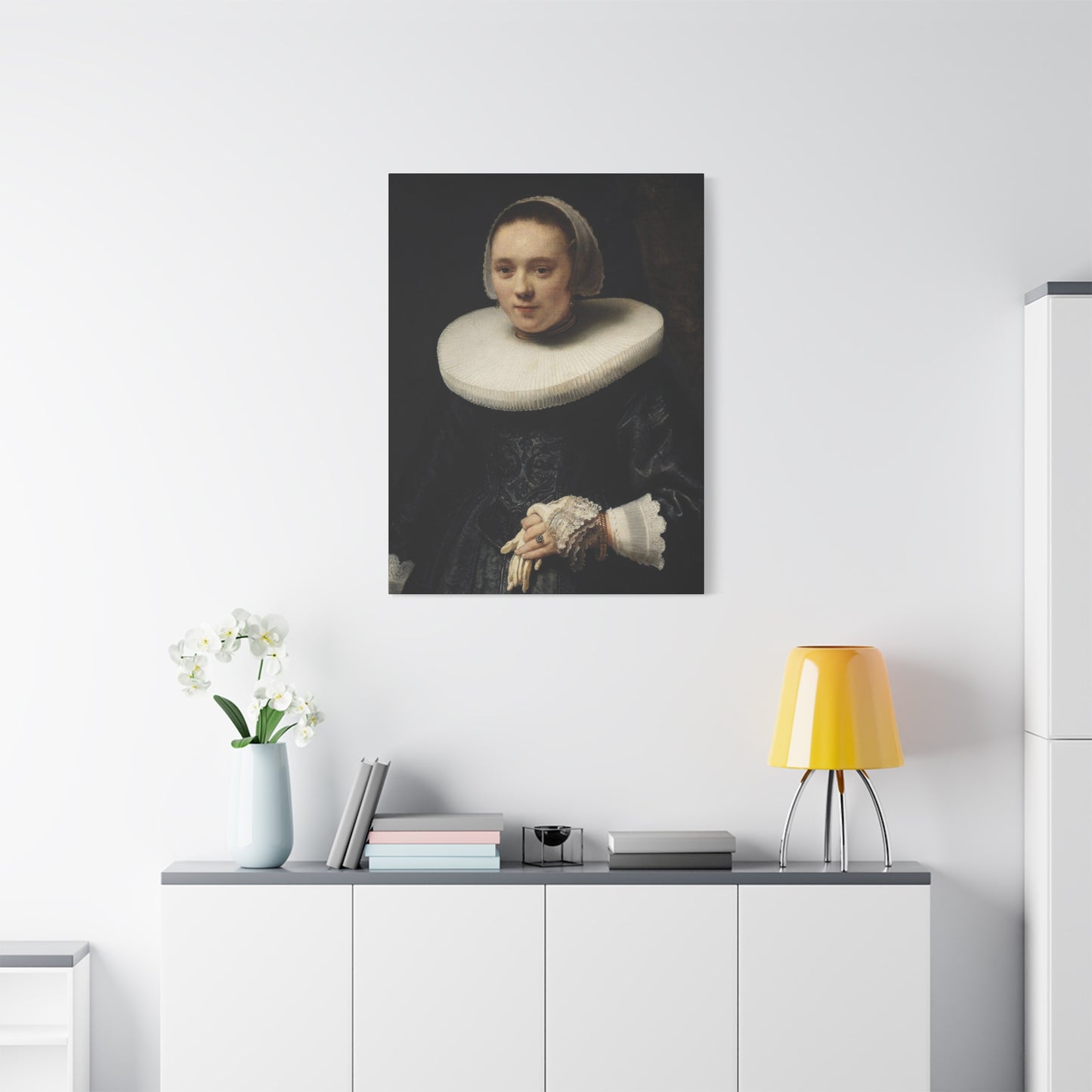 1600's Woman Classic Portrait Matte Canvas Wall Art – Elegant Home Decor for Art Lovers