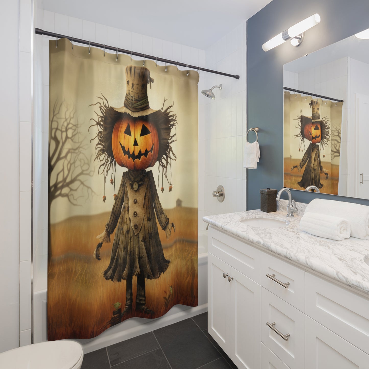 Scary Pumpkin Shower Curtains