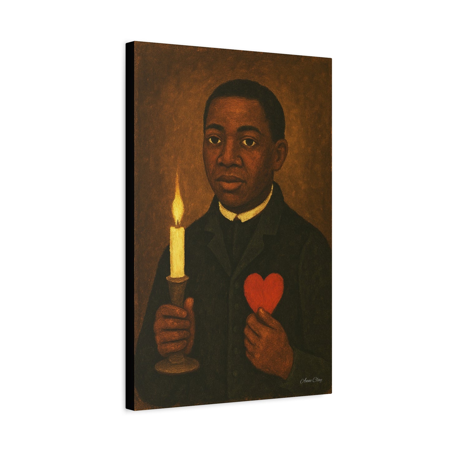 Heartfelt Canvas Art Print | Spiritual Home Decor, Black History Month, Candle Holder, Motivational Wall Art