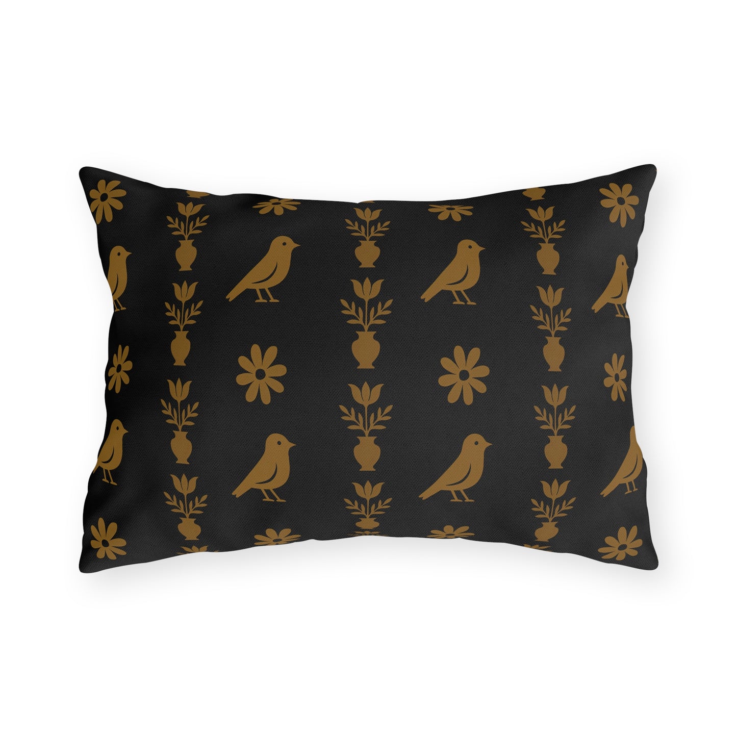 Stylish Outdoor Pillow, Boho Decor, Garden Cushion, Bird Print Pillow, Patio Cushions, Home Decor Accent