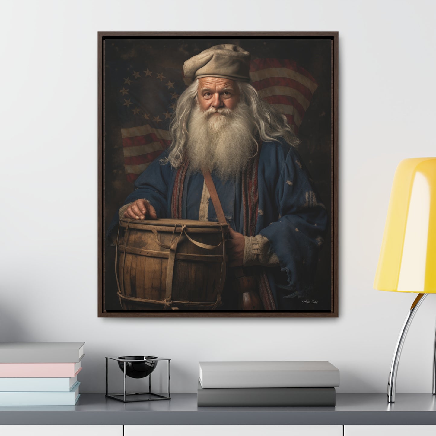 Framed Americana Santa Gallery Canvas Wraps, Vertical Frame